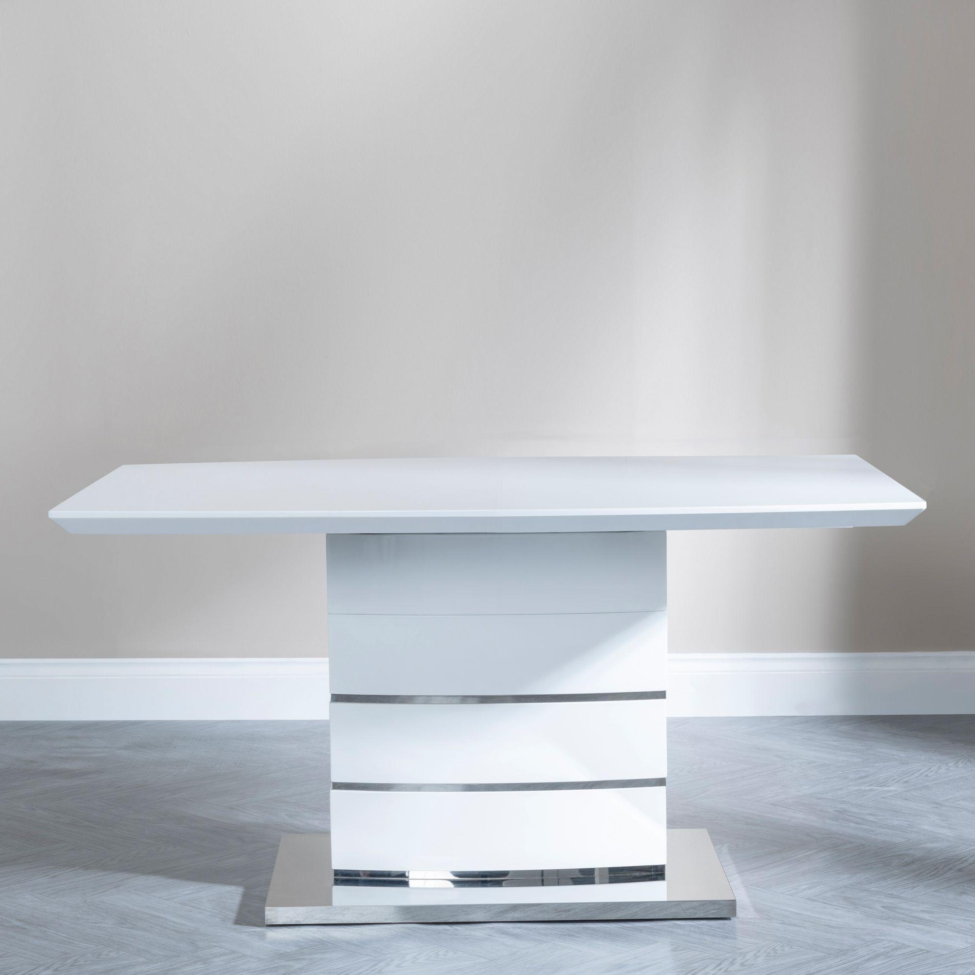 Product photograph of Rimini White Gloss Dining Set - Jamison Black Faux Leather Dining Chair from Choice Furniture Superstore.