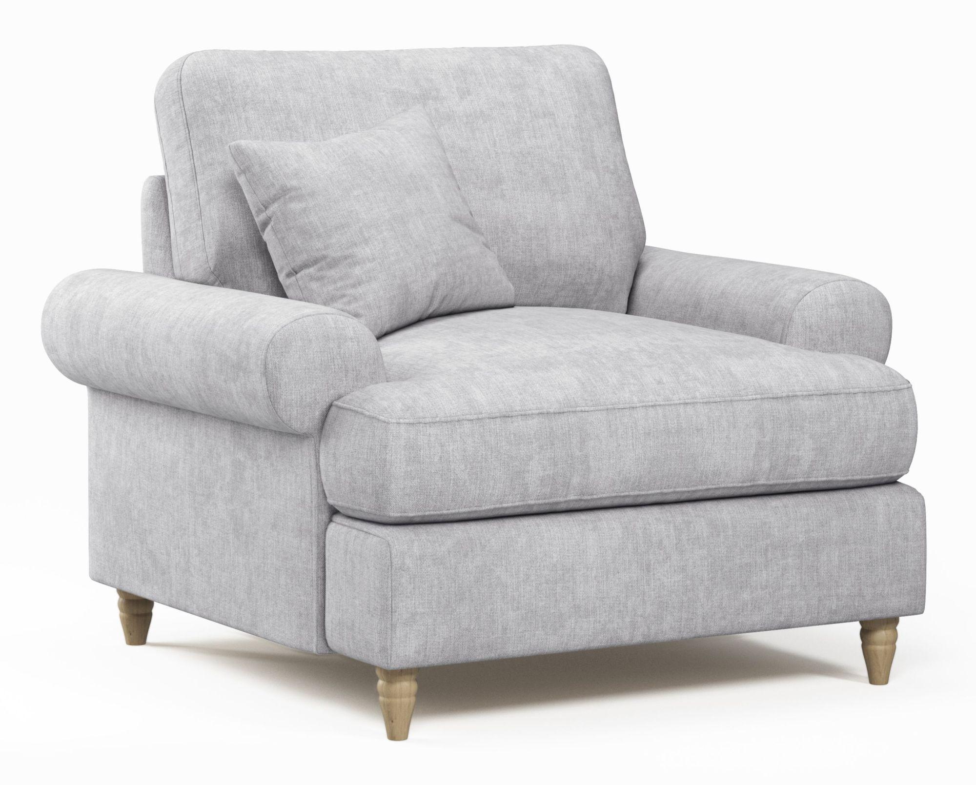 Product photograph of Narva Dove Grey Fabric Armchair from Choice Furniture Superstore.