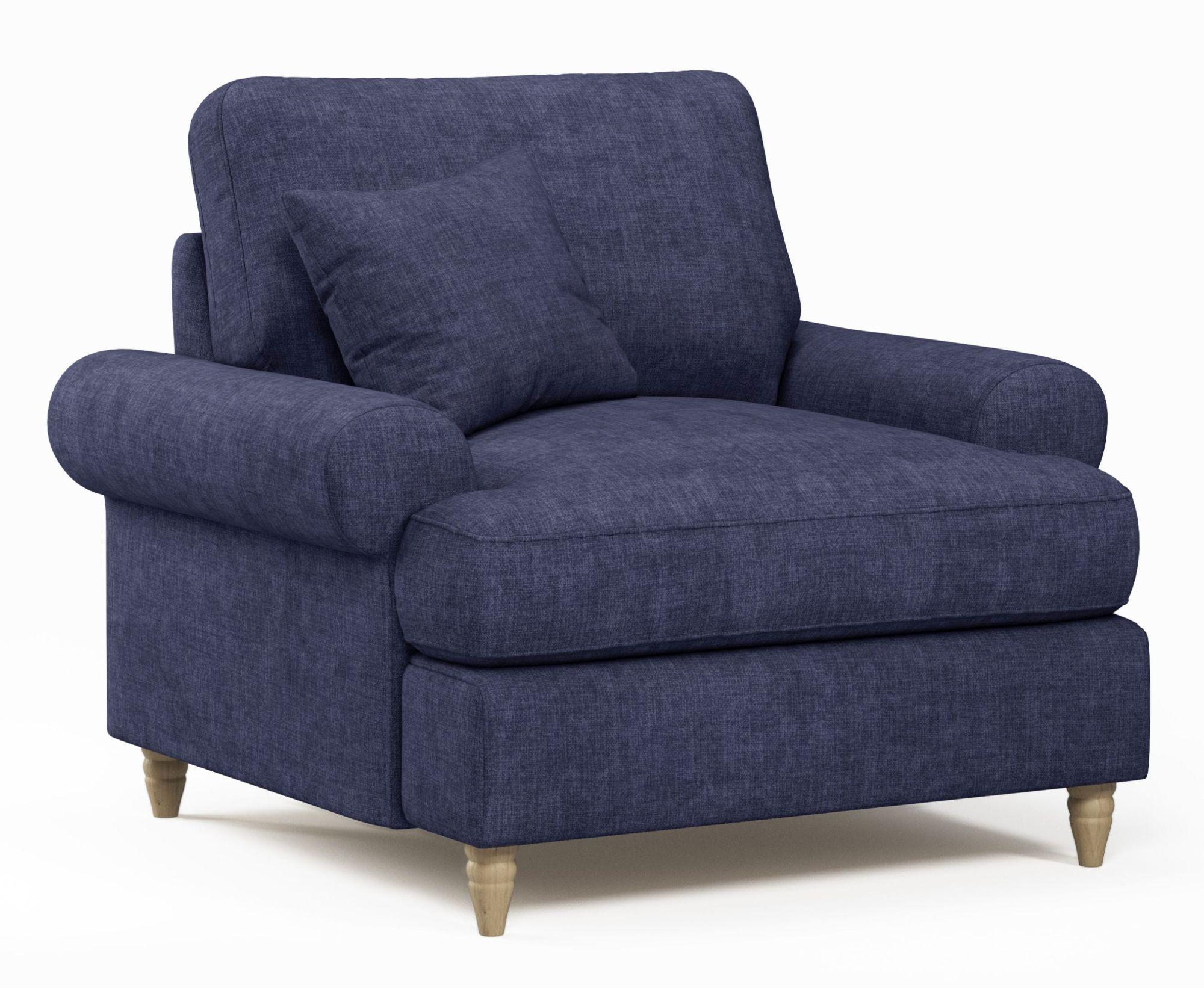 Product photograph of Narva Denim Fabric Armchair from Choice Furniture Superstore.