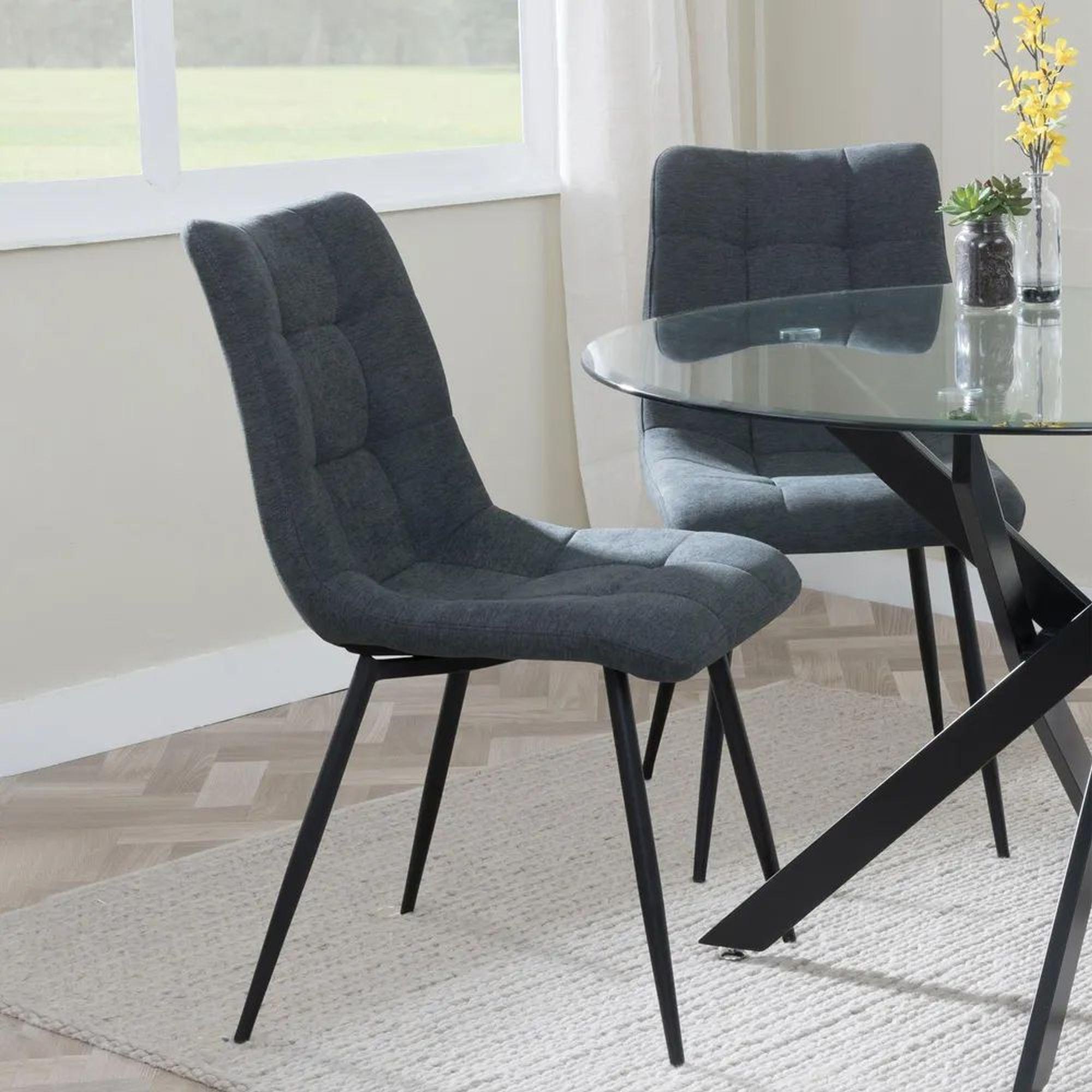 Product photograph of Danetti Dark Grey Ceramic Oval Dining Set With Bronze Pedestal Base - Corona Light Grey Fabric Dining Chair from Choice Furniture Superstore.