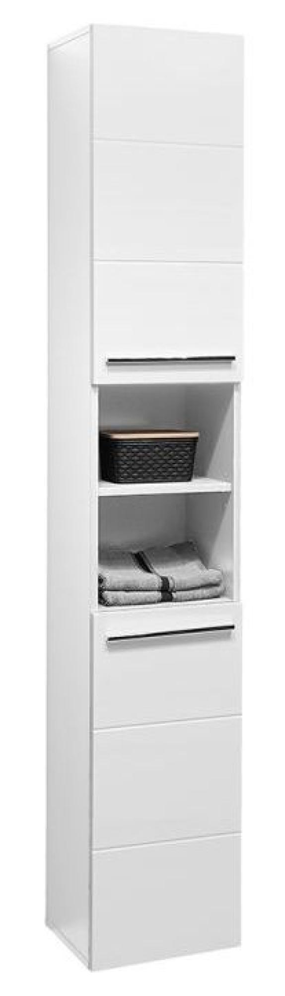 Product photograph of Mandy White Gloss 2 Door Tall Cabinet from Choice Furniture Superstore.