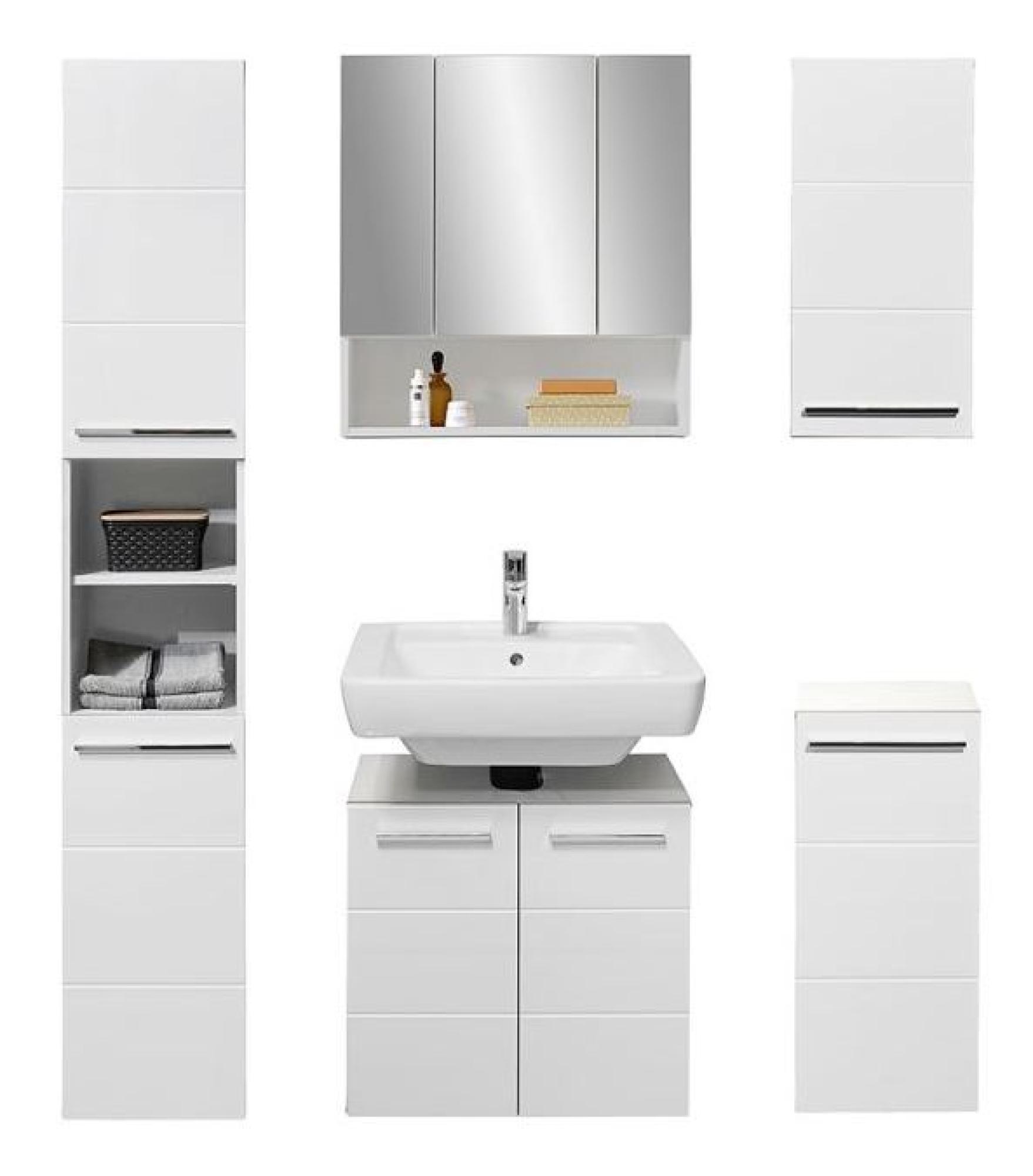 Product photograph of Mandy White Gloss 2 Door Tall Cabinet from Choice Furniture Superstore.