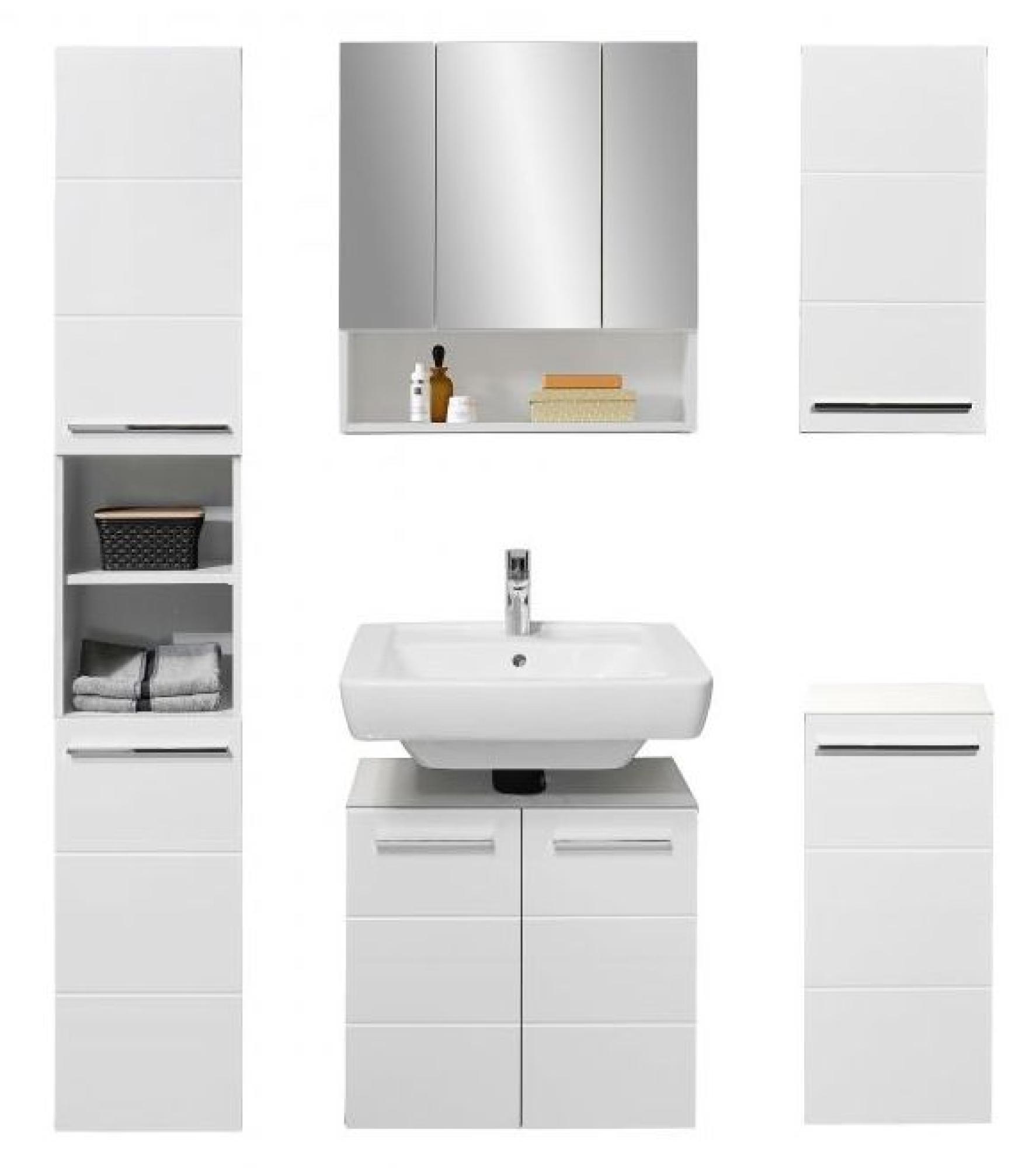 Product photograph of Mandy White Gloss 1 Door Wall Cabinet from Choice Furniture Superstore.