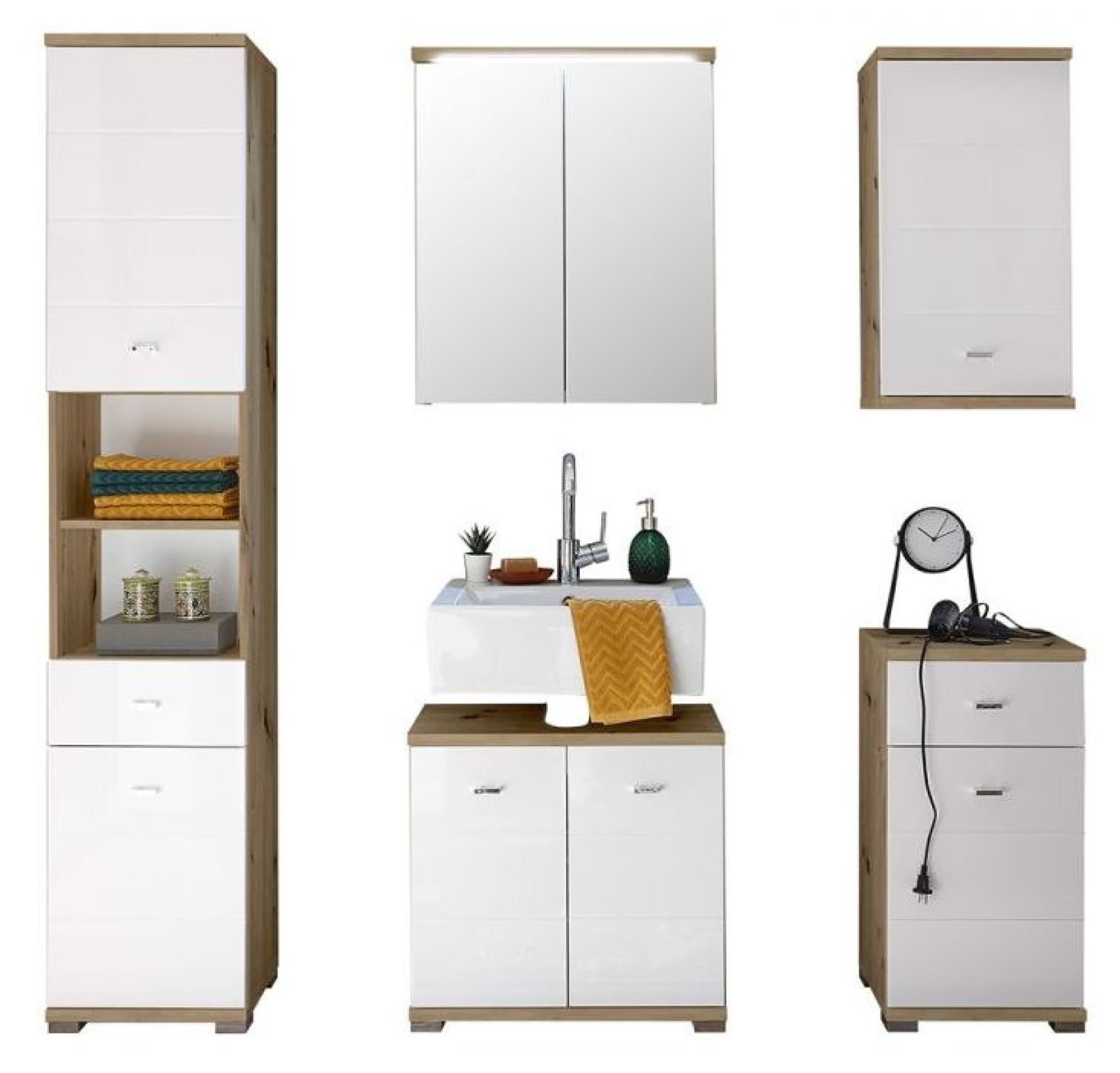 Product photograph of Pool White Gloss 2 Door Tall Cabinet from Choice Furniture Superstore.