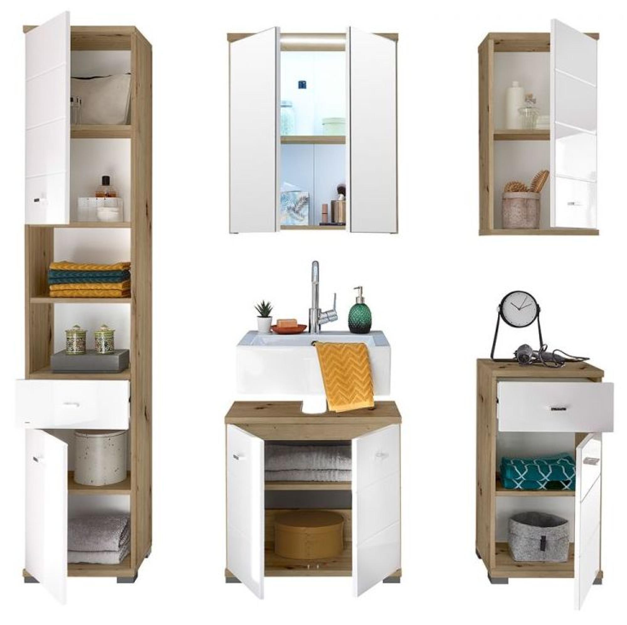 Product photograph of Pool White Gloss 1 Door Wall Cabinet from Choice Furniture Superstore.