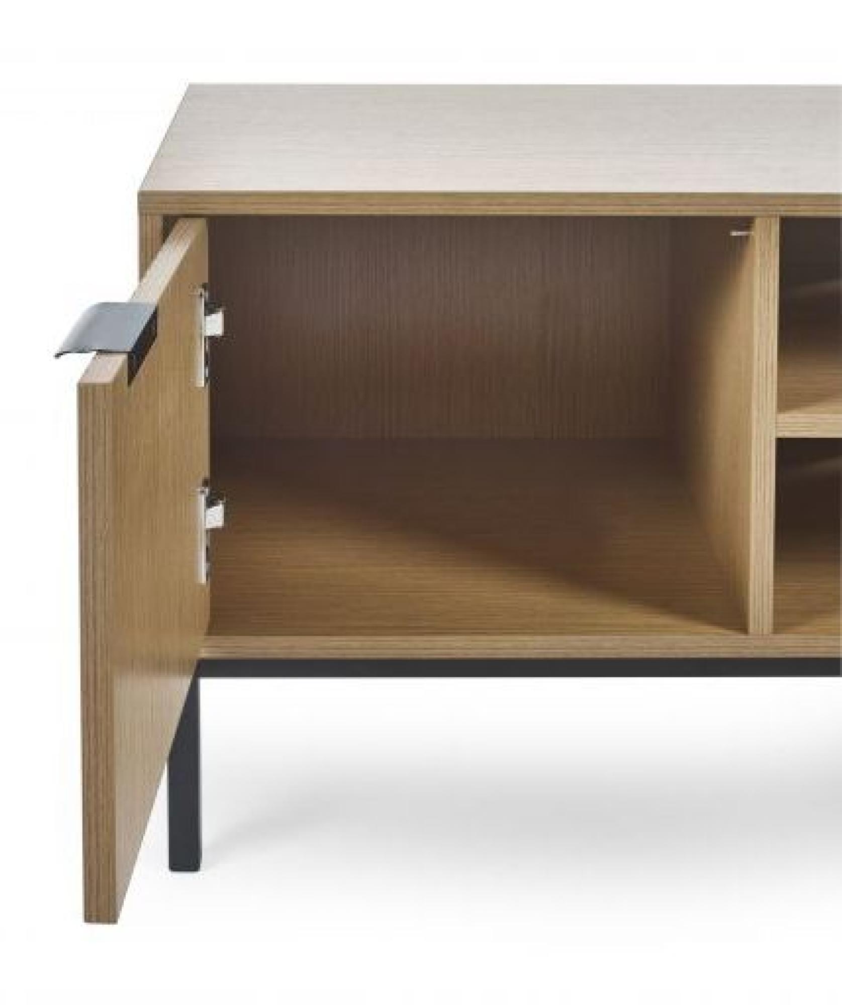 Product photograph of Sia Oak Ribbed 2 Door Tv Unit from Choice Furniture Superstore.