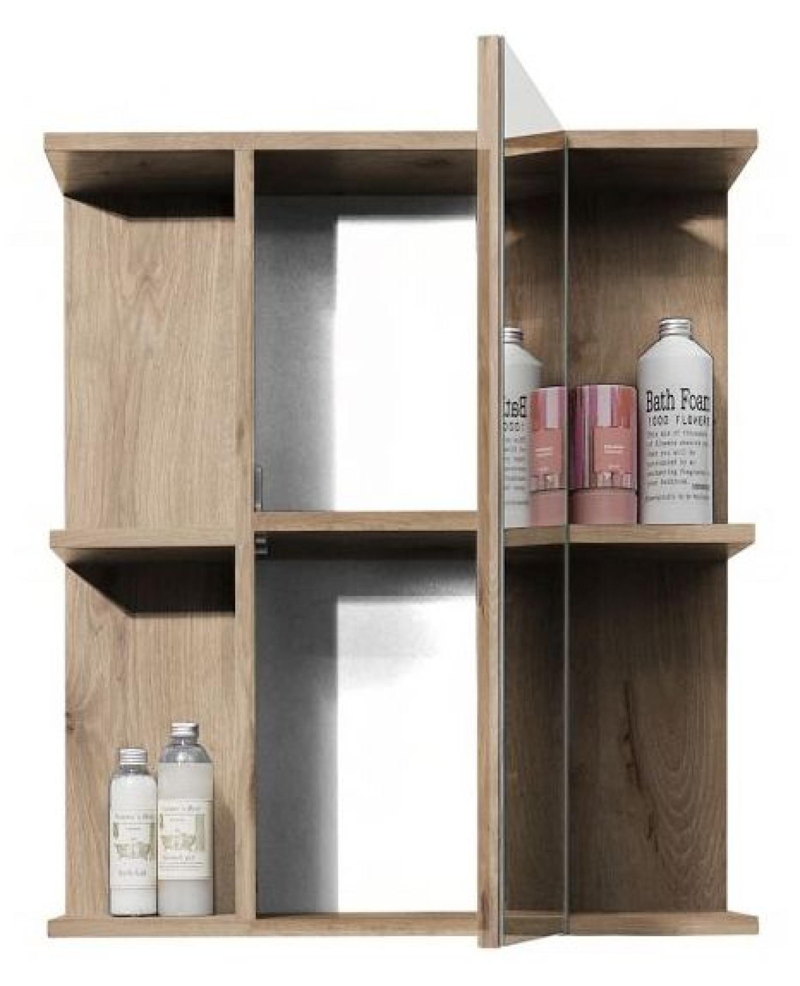 Product photograph of Vista Oak 1 Door Mirror Cabinet from Choice Furniture Superstore.