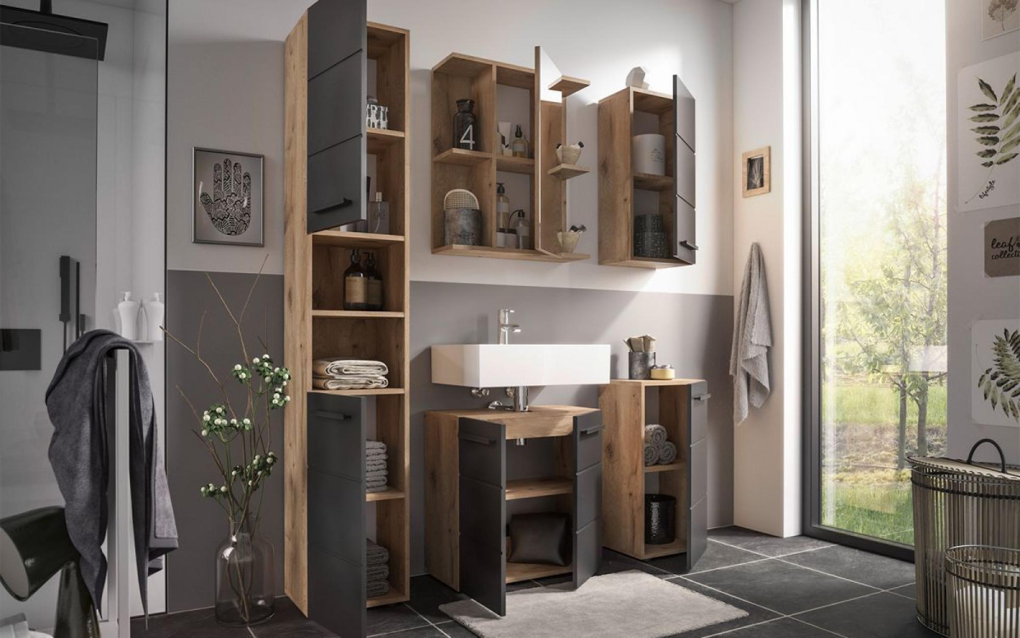 Product photograph of Vista Oak 1 Door Mirror Cabinet from Choice Furniture Superstore.