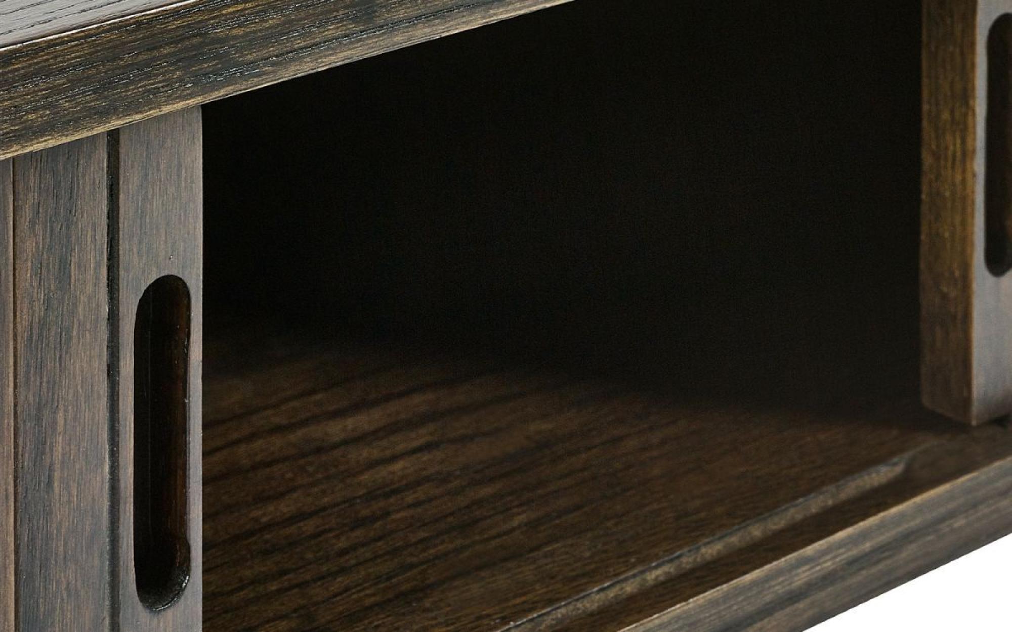 Product photograph of Tambour Dark Oak Ribbed Coffee Table from Choice Furniture Superstore.