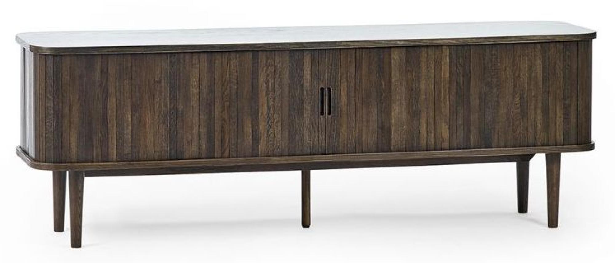 Product photograph of Tambour Dark Oak Ribbed 160cm Tv Unit from Choice Furniture Superstore.