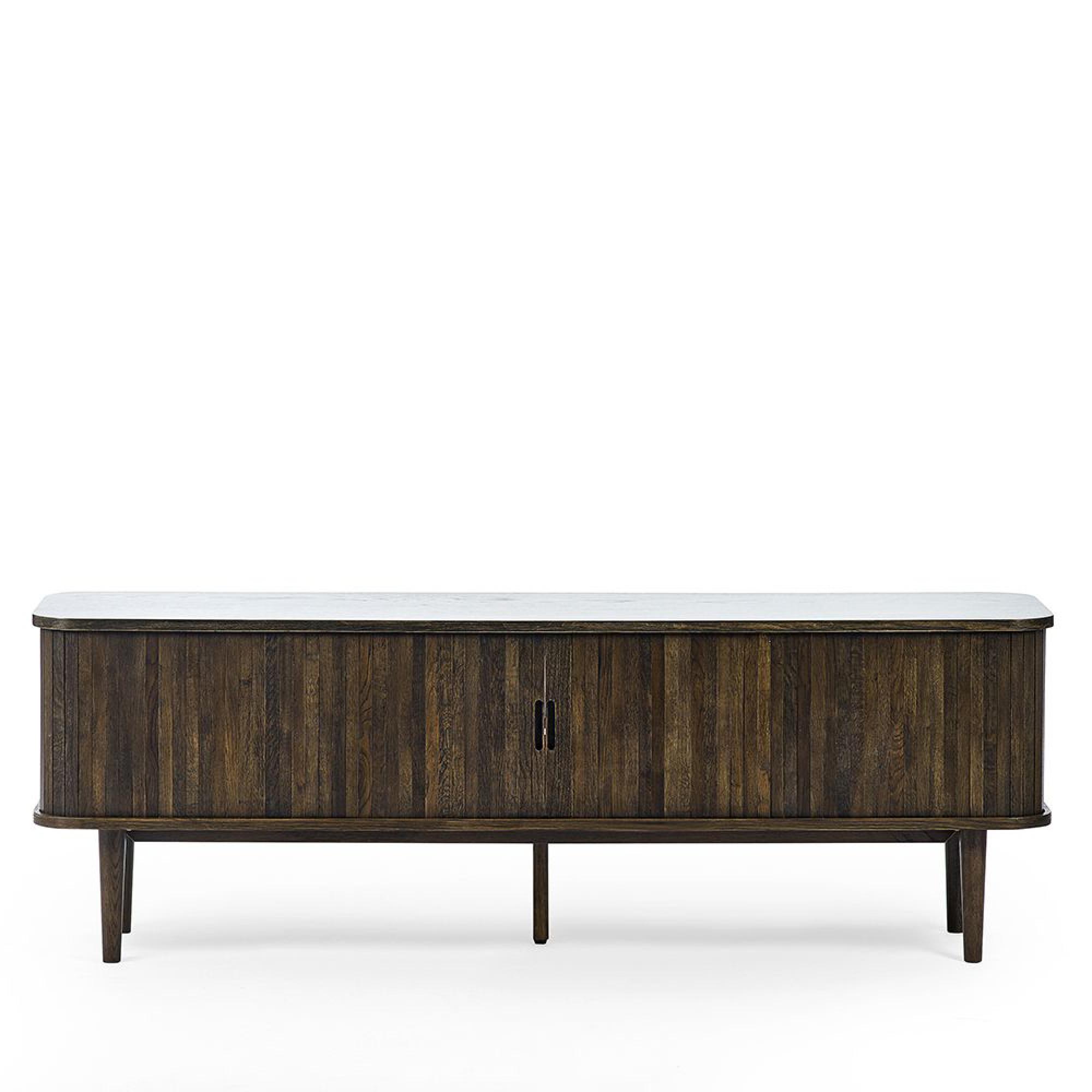 Tv Unit Ribbed Oak Buy Arya Ribbed Dark Oak 160cm TV Unit The Furnshop