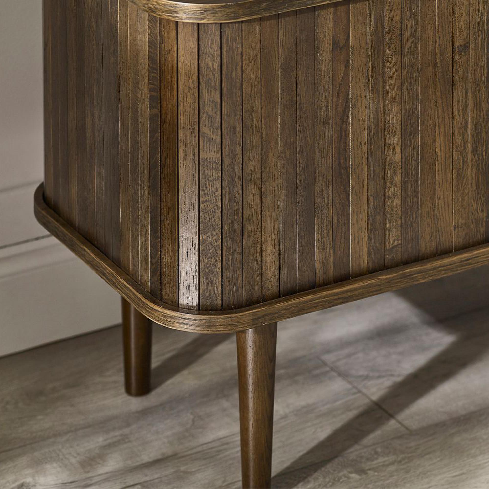 Tv Unit Ribbed Oak Buy Arya Ribbed Dark Oak 160cm TV Unit The Furnshop