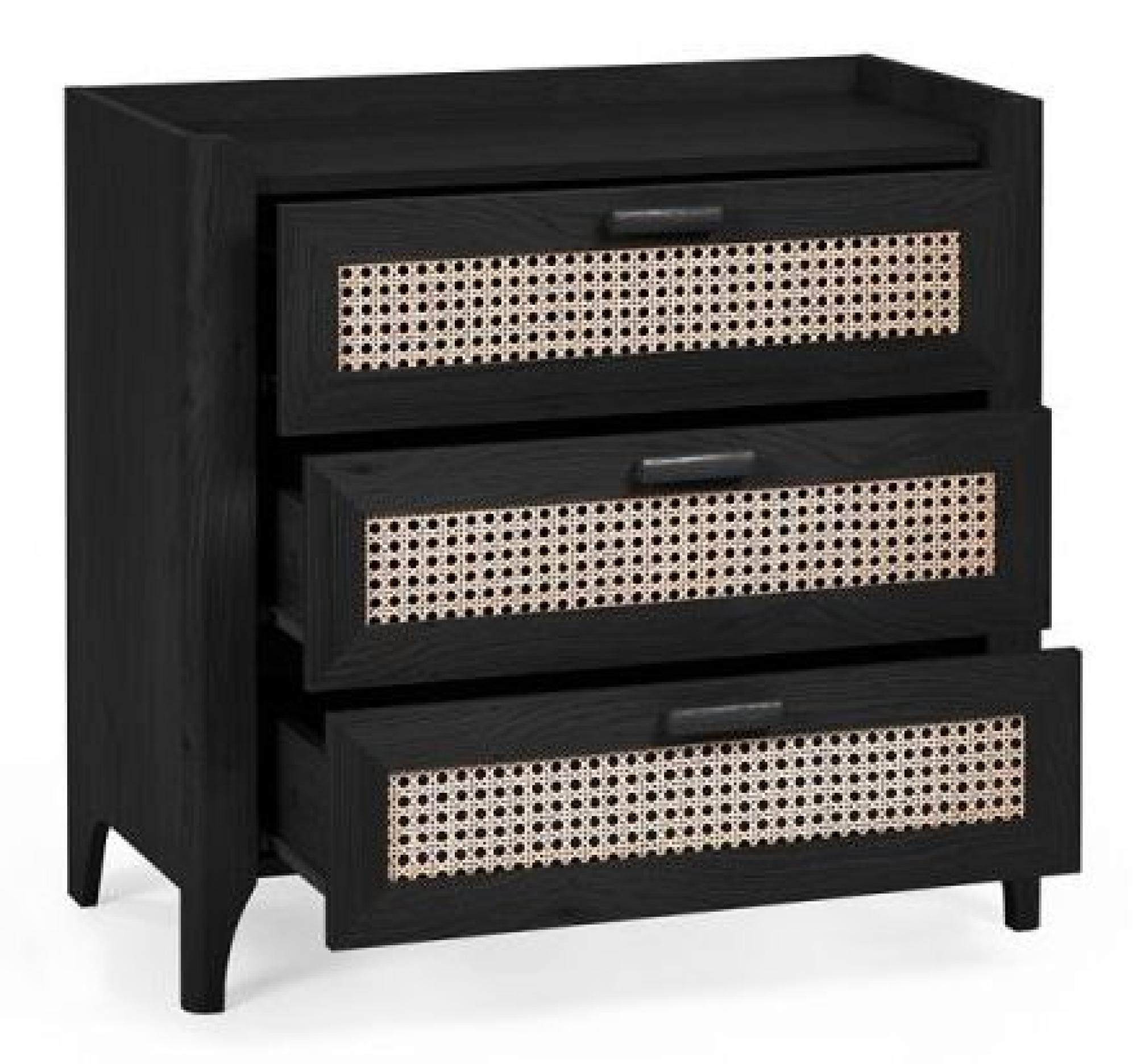 Product photograph of Sydney Black And Faux 3 Drawer Chest from Choice Furniture Superstore.