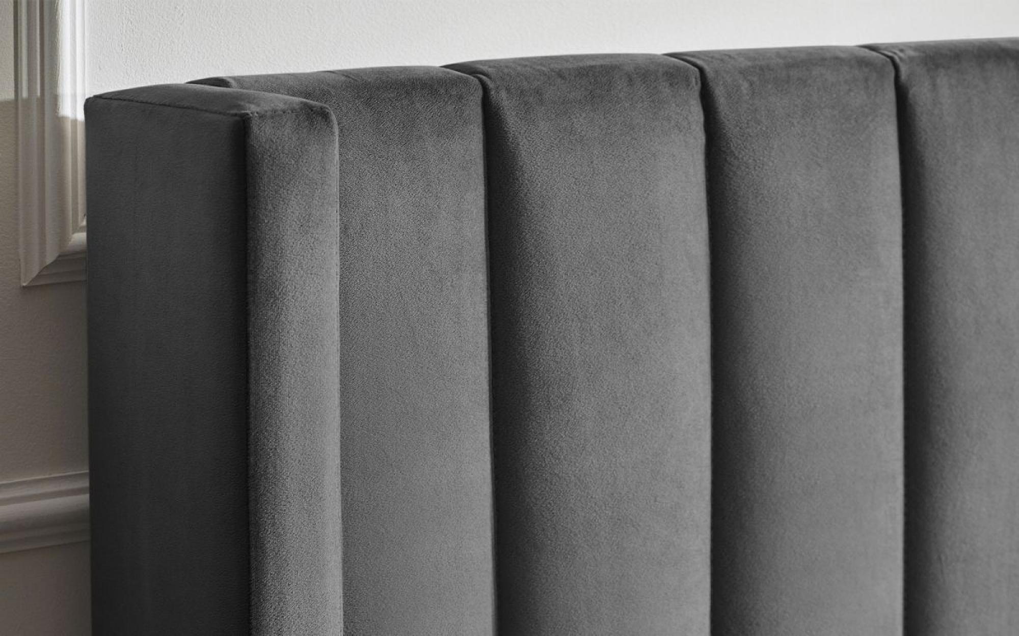 Product photograph of Clara Dark Grey Fabric Liftup Ottoman Tv Bed from Choice Furniture Superstore.