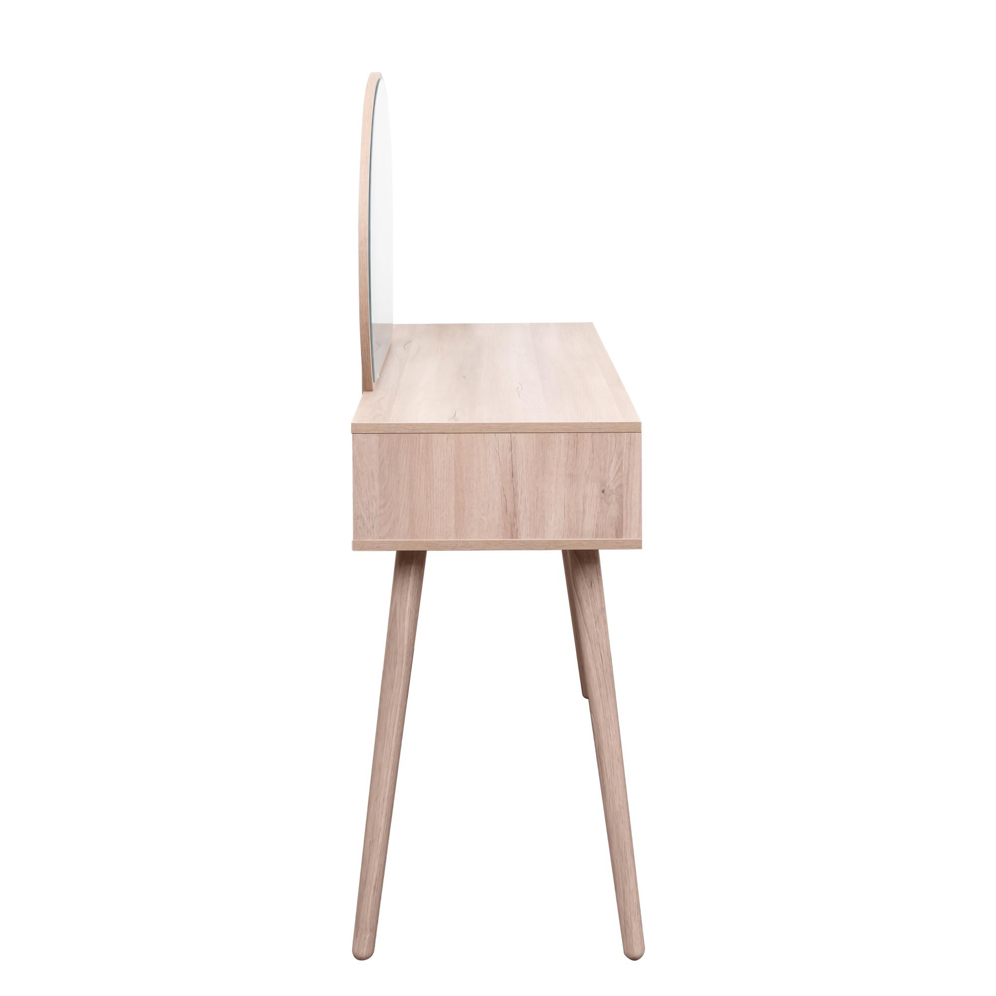 Product photograph of Ferrero Natural And Woven Rattan 2 Drawer Dressing Table With Mirror from Choice Furniture Superstore.