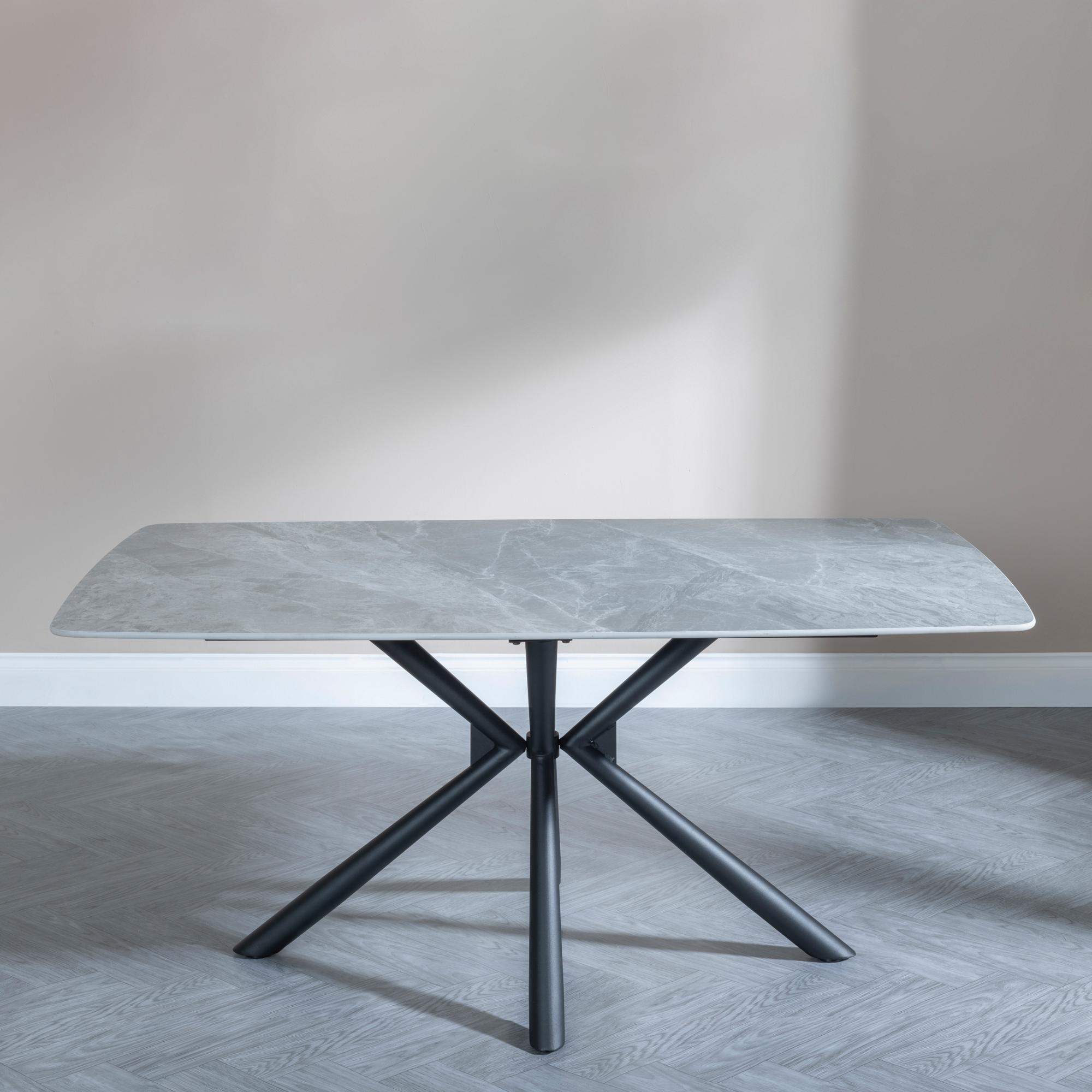 Product photograph of Ripon Grey Ceramic Dining Set - Boden Green Fabric Swivel Dining Chair from Choice Furniture Superstore.