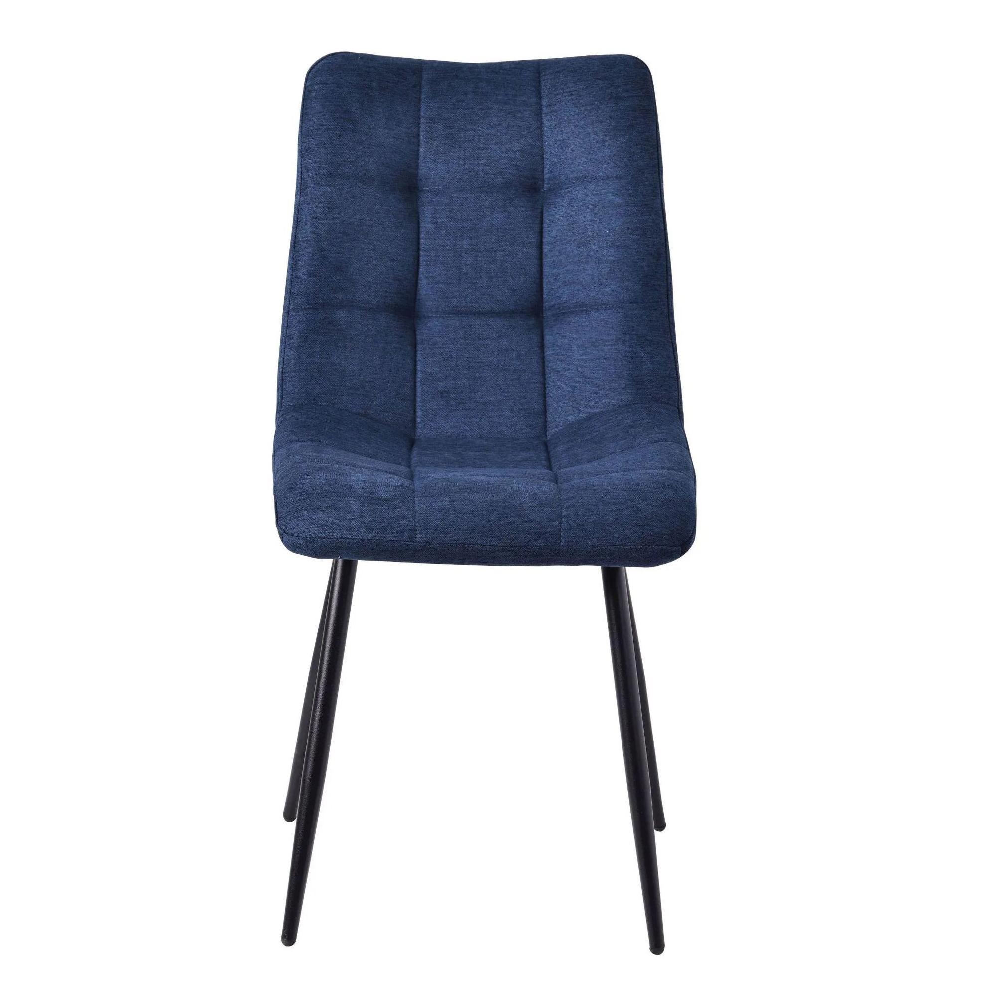 Product photograph of Ezra Industrial Oak Effect Dining Set With Spider Legs - Corona Blue Fabric Dining Chair from Choice Furniture Superstore.