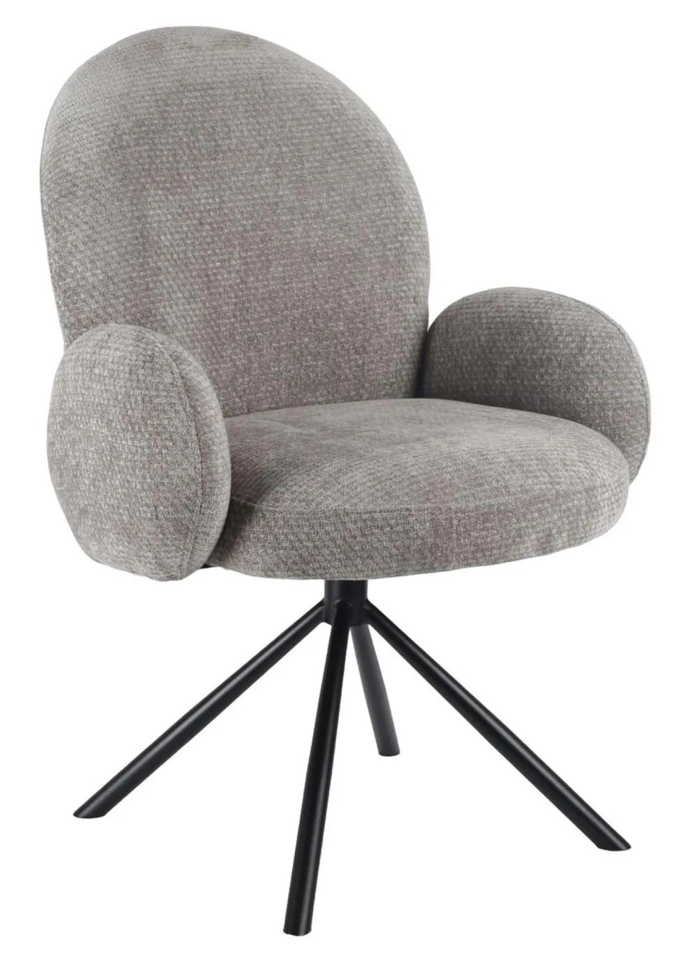 Product photograph of Anvik Black Ceramic Extending Dining Set - Theo Dark Grey Fabric Swivel Dining Chair from Choice Furniture Superstore.