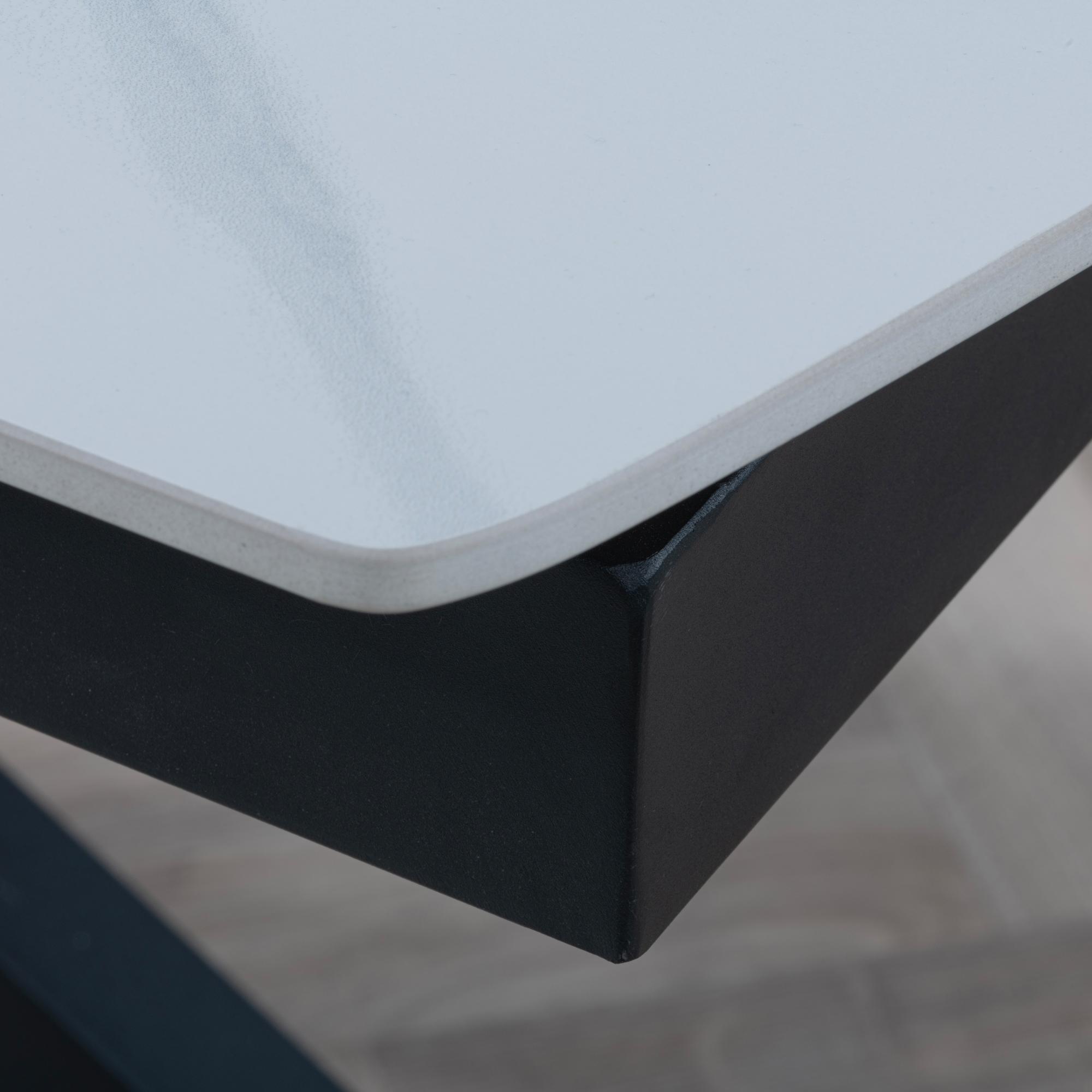 Product photograph of Bari White Ceramic Extending Dining Set - Corona Brown Fabric Dining Chair from Choice Furniture Superstore.