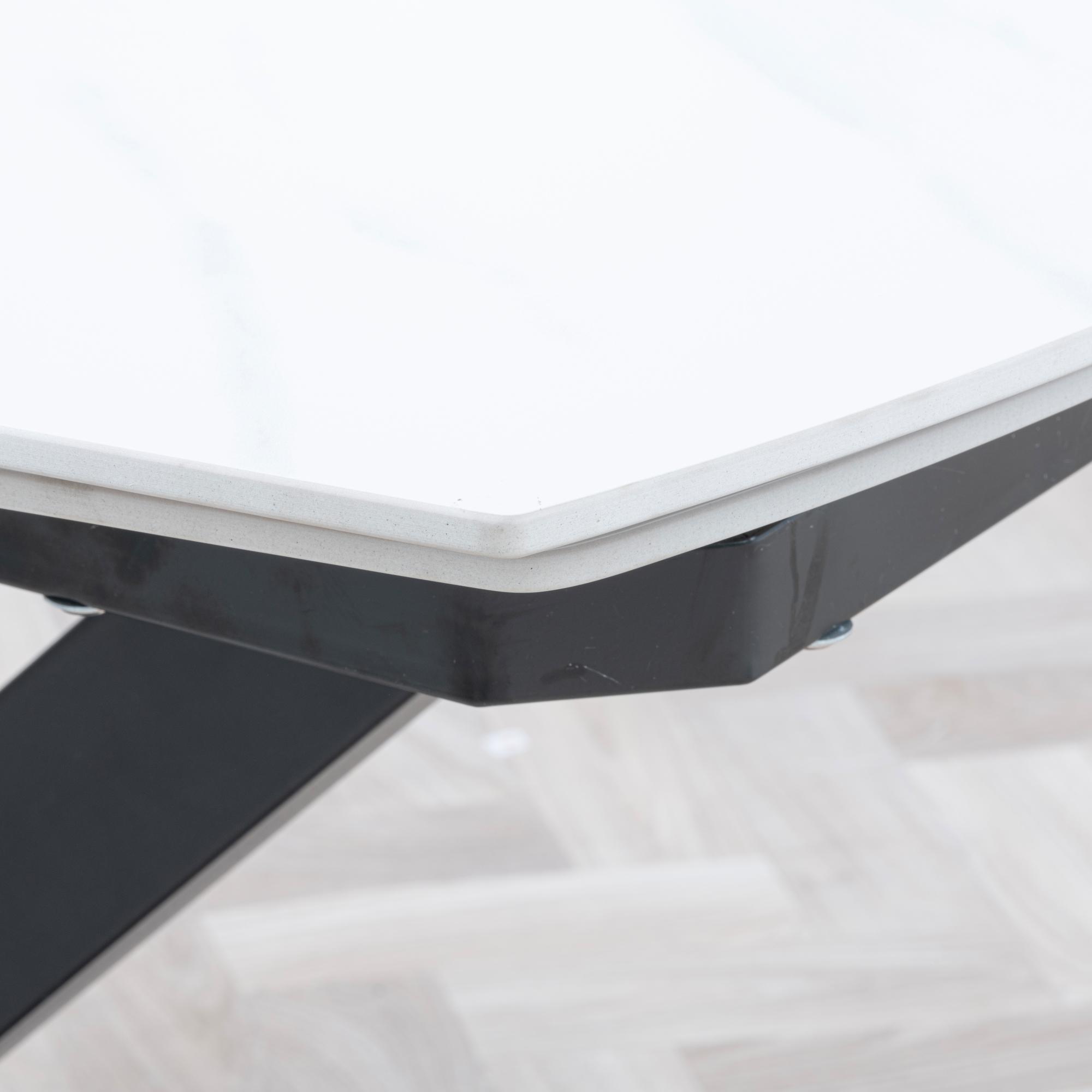 Product photograph of Arctic White Ceramic Swivel Top Extending Dining Set - Theo Dark Grey Fabric Swivel Dining Chair from Choice Furniture Superstore.