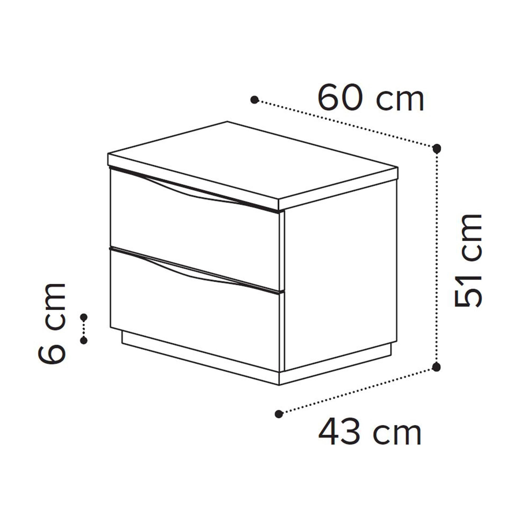 Product photograph of Modum Denali Silver Birch Italian 2 Drawer Bedside Cabinet from Choice Furniture Superstore.