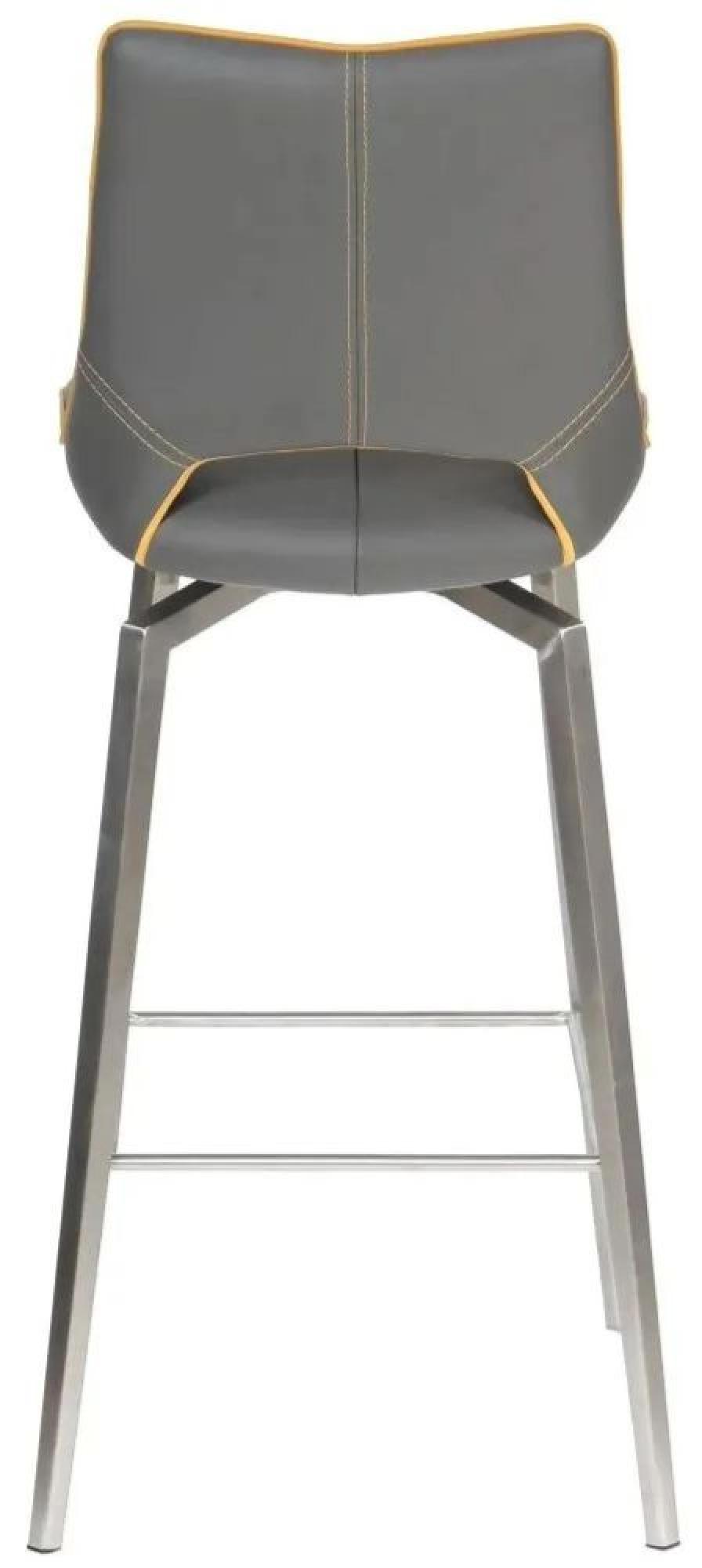 Product photograph of Clearance - Set Of 2 Mako Graphite Grey Leather Effect Swivel Barstool - Fss15922 from Choice Furniture Superstore.
