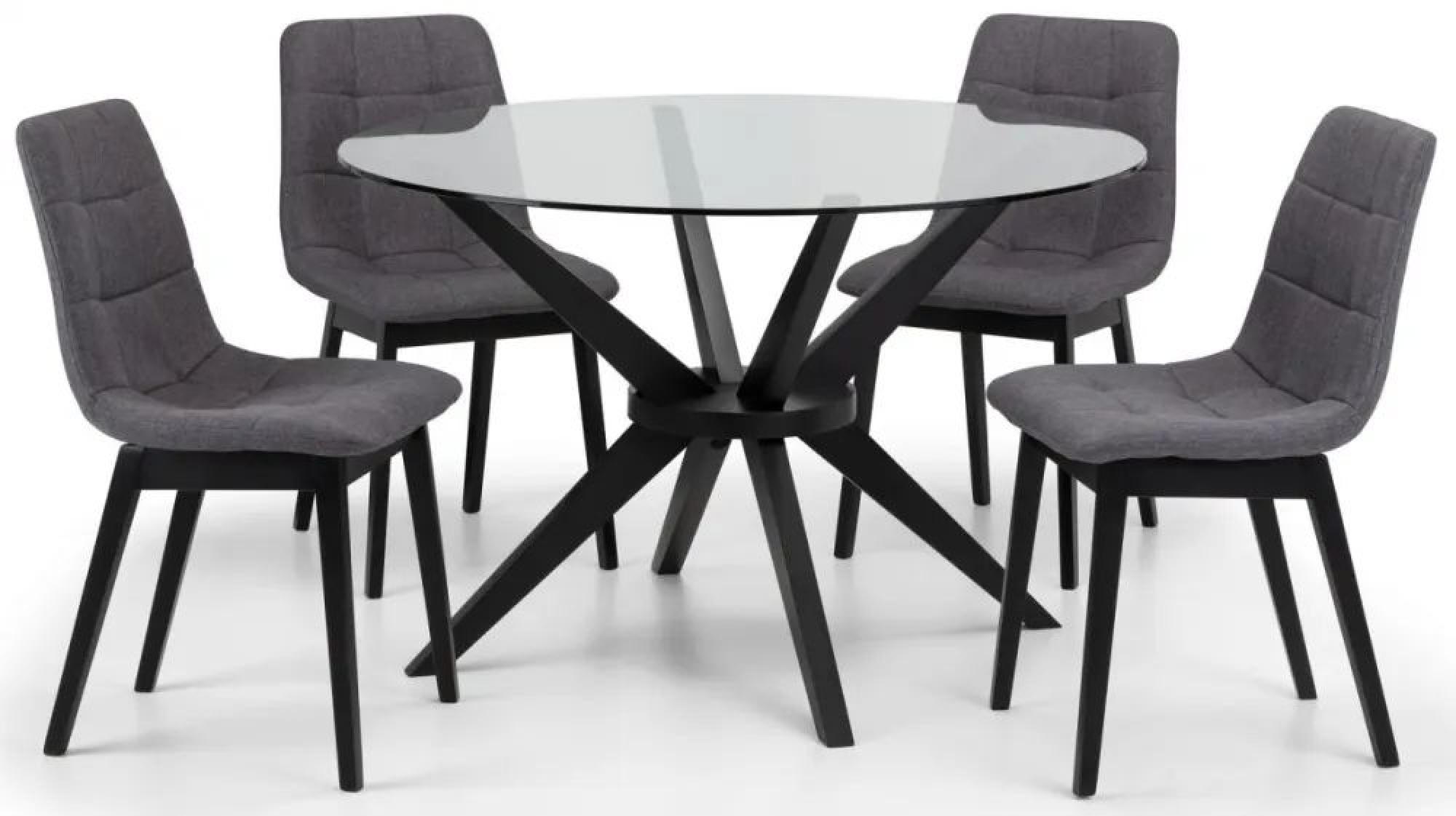 Product photograph of Clearance - Hayden Glass 4 Seater Round Dining Table - Fss15887 from Choice Furniture Superstore.