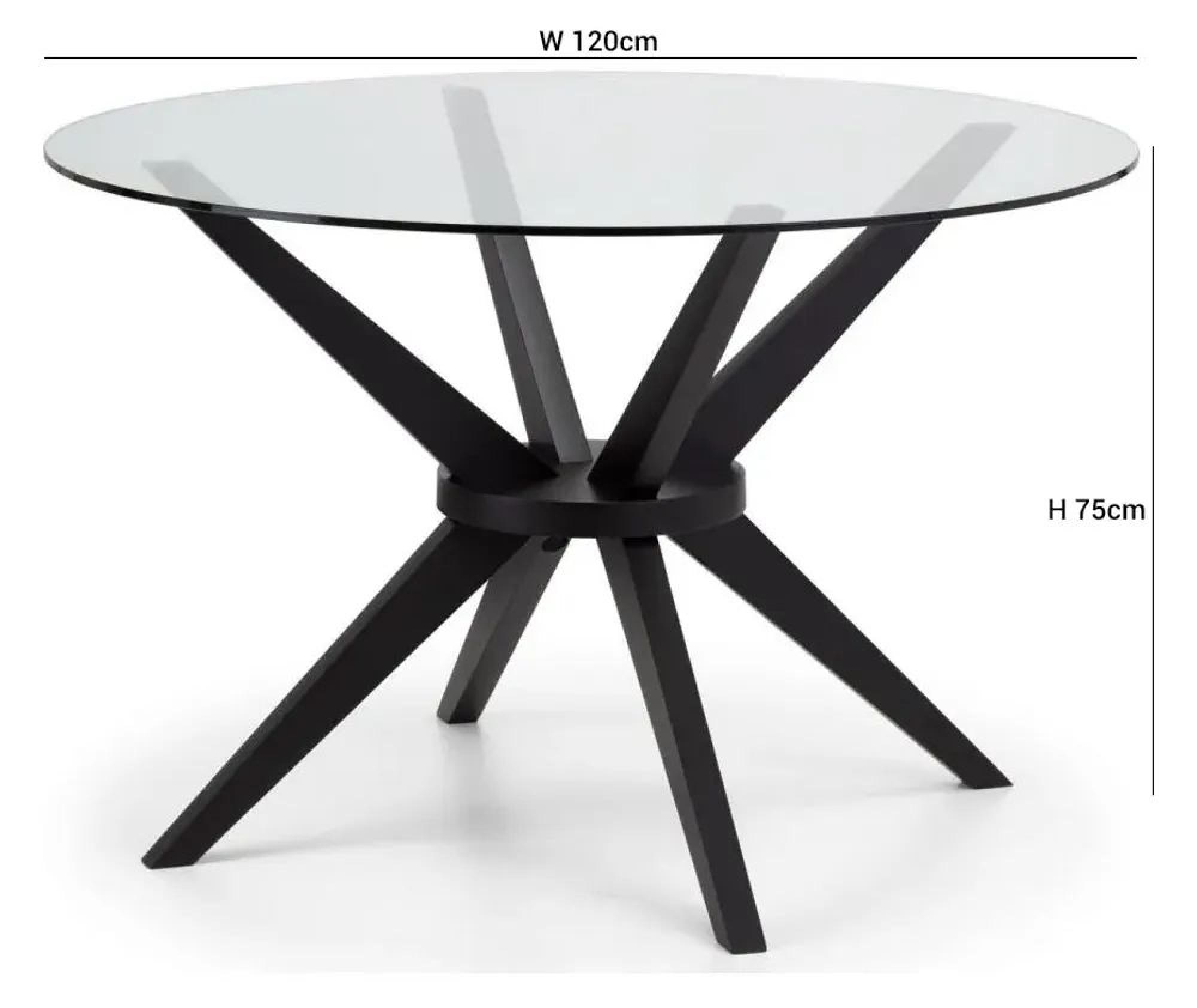 Product photograph of Clearance - Hayden Glass 4 Seater Round Dining Table - Fss15887 from Choice Furniture Superstore.