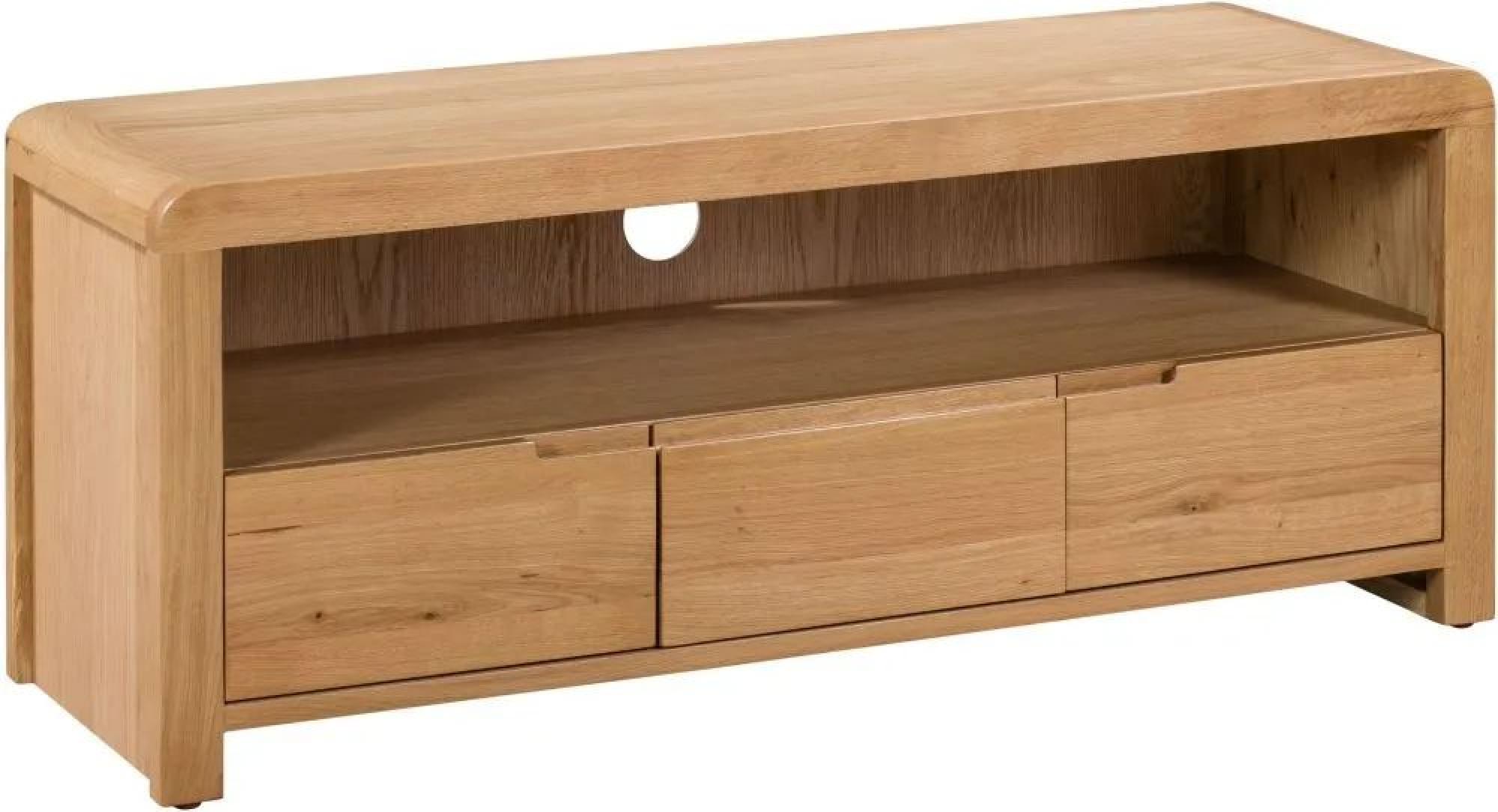 Product photograph of Clearance - Curve Oak 115cm Tv Unit - Fss15864 from Choice Furniture Superstore.