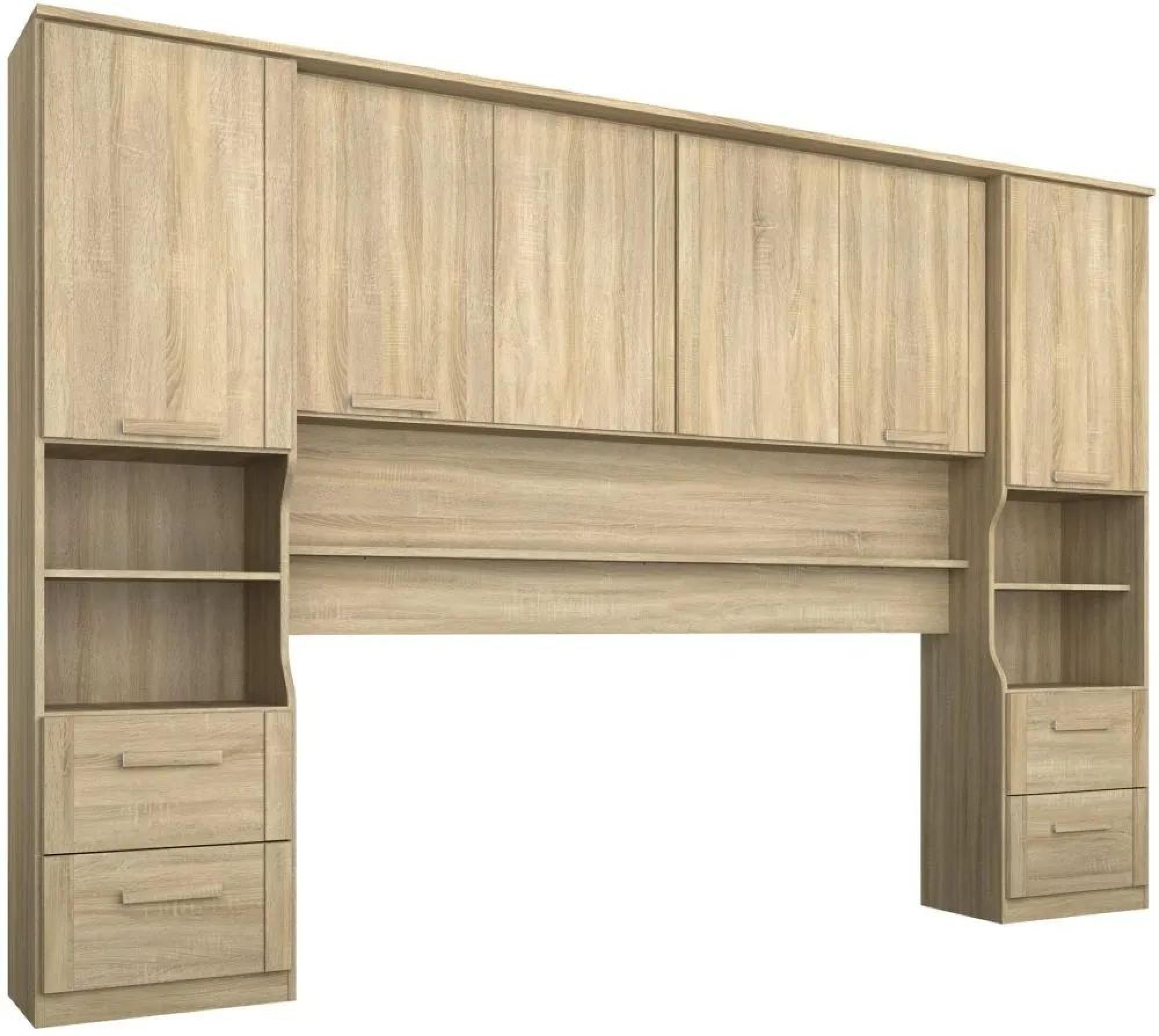 Product photograph of Rauch Rivera Overbed Unit With Wall Panel And Bookshelf from Choice Furniture Superstore.