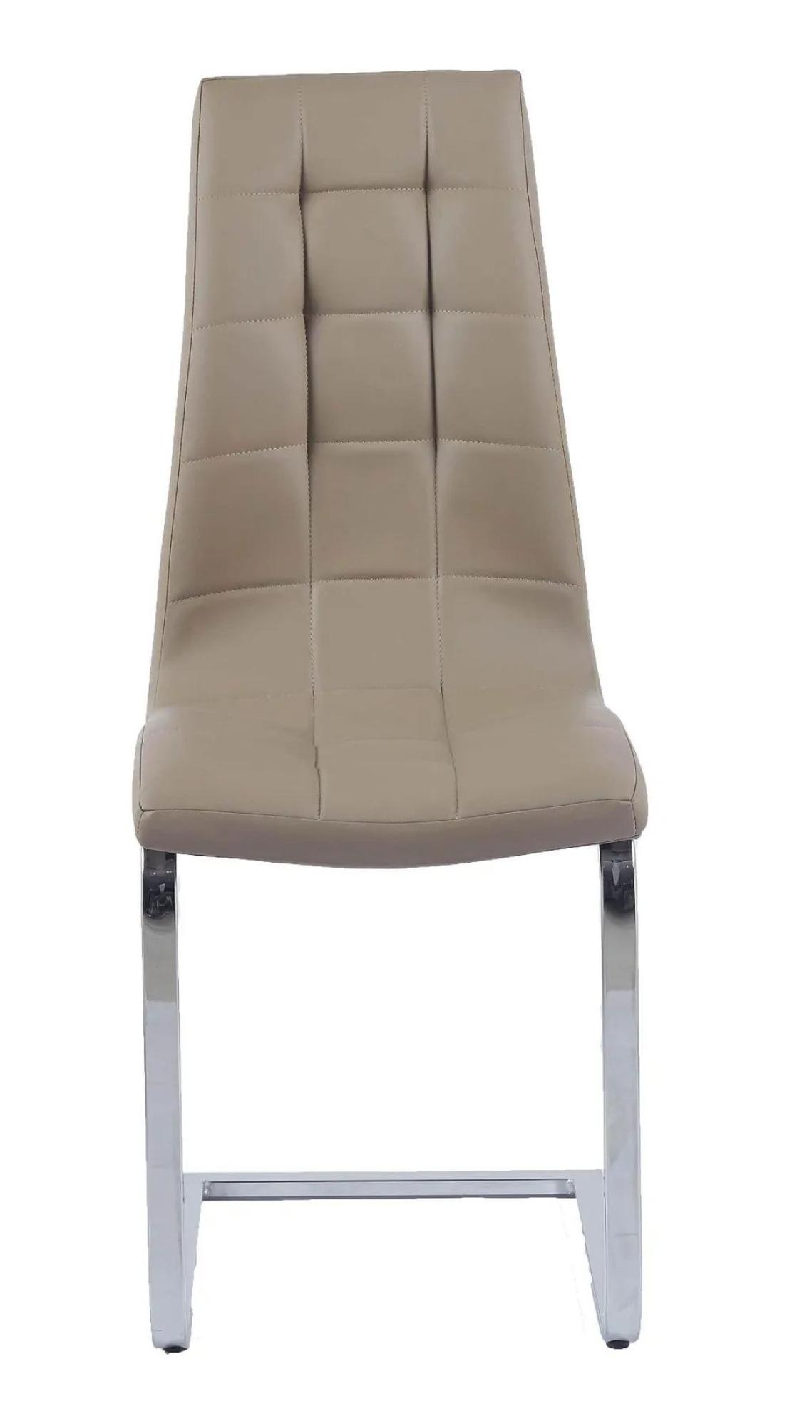 Product photograph of Carrera 4 Seater White Marble Round Dining Set - 4 Jamison Beige Faux Leather Dining Chair from Choice Furniture Superstore.