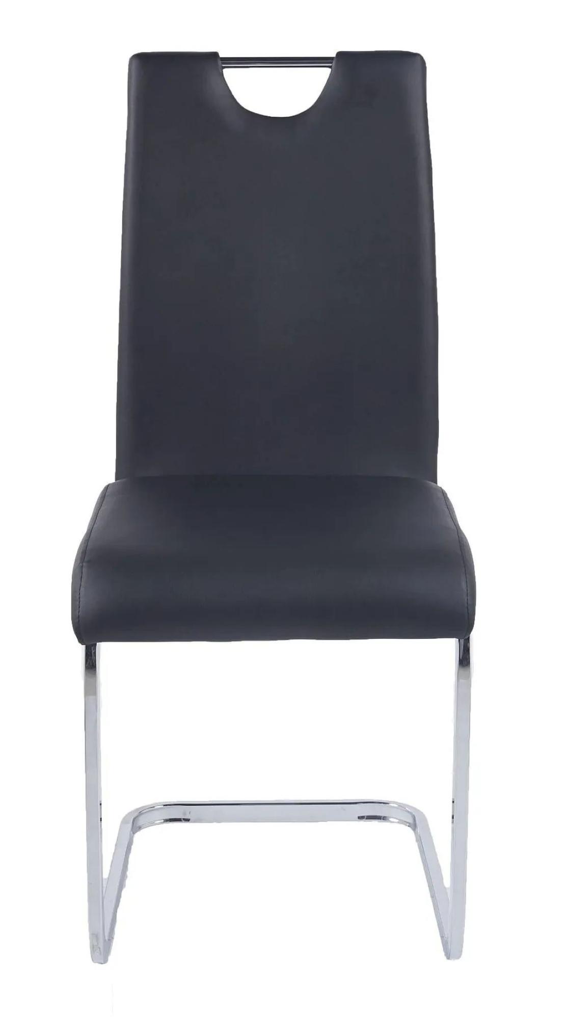 Product photograph of Carrera 4 Seater White Marble Round Dining Set - 4 Bianco Black Faux Leather Dining Chair from Choice Furniture Superstore.
