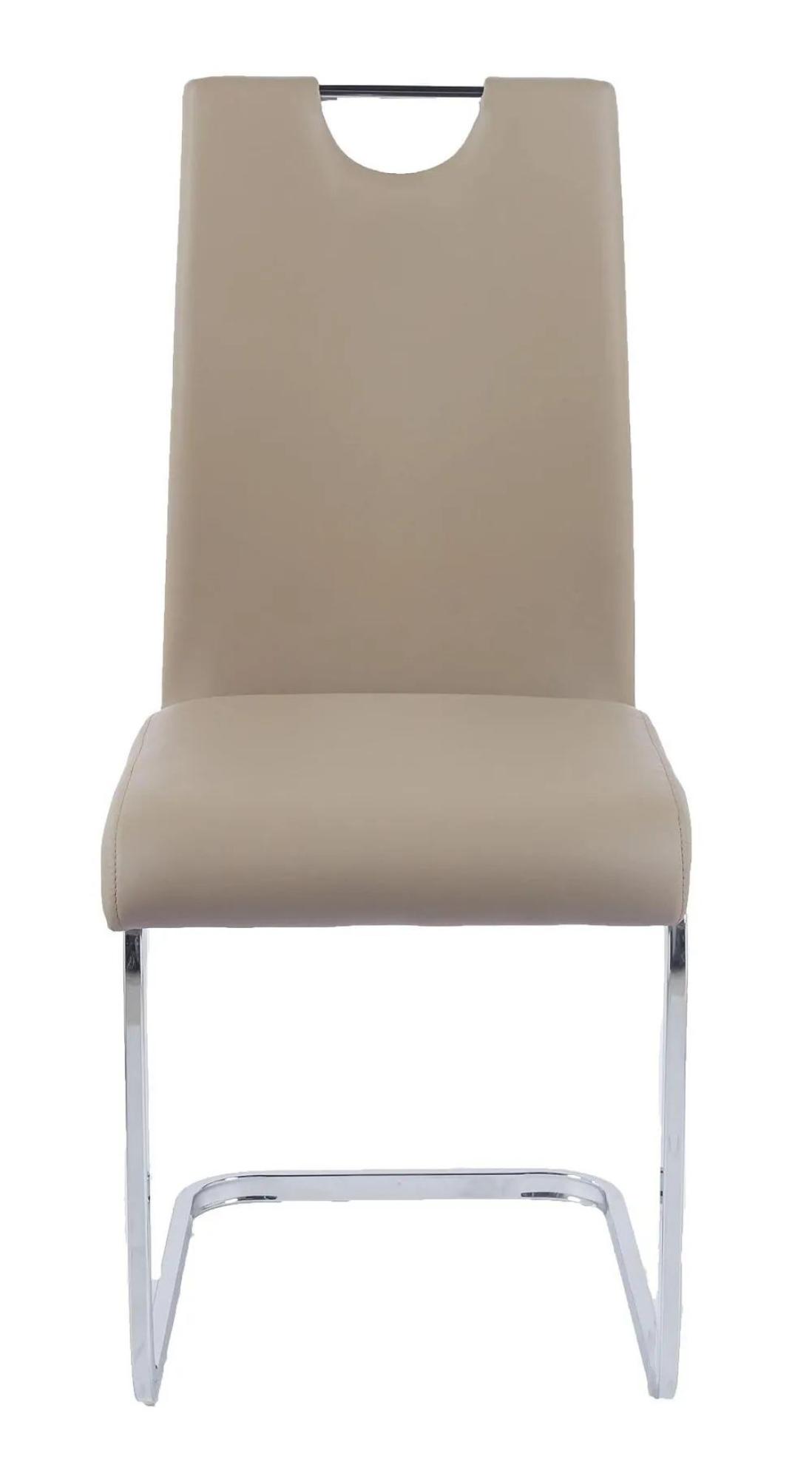Product photograph of Carrera 4 Seater White Marble Round Dining Set - 4 Bianco Beige Faux Leather Dining Chair from Choice Furniture Superstore.