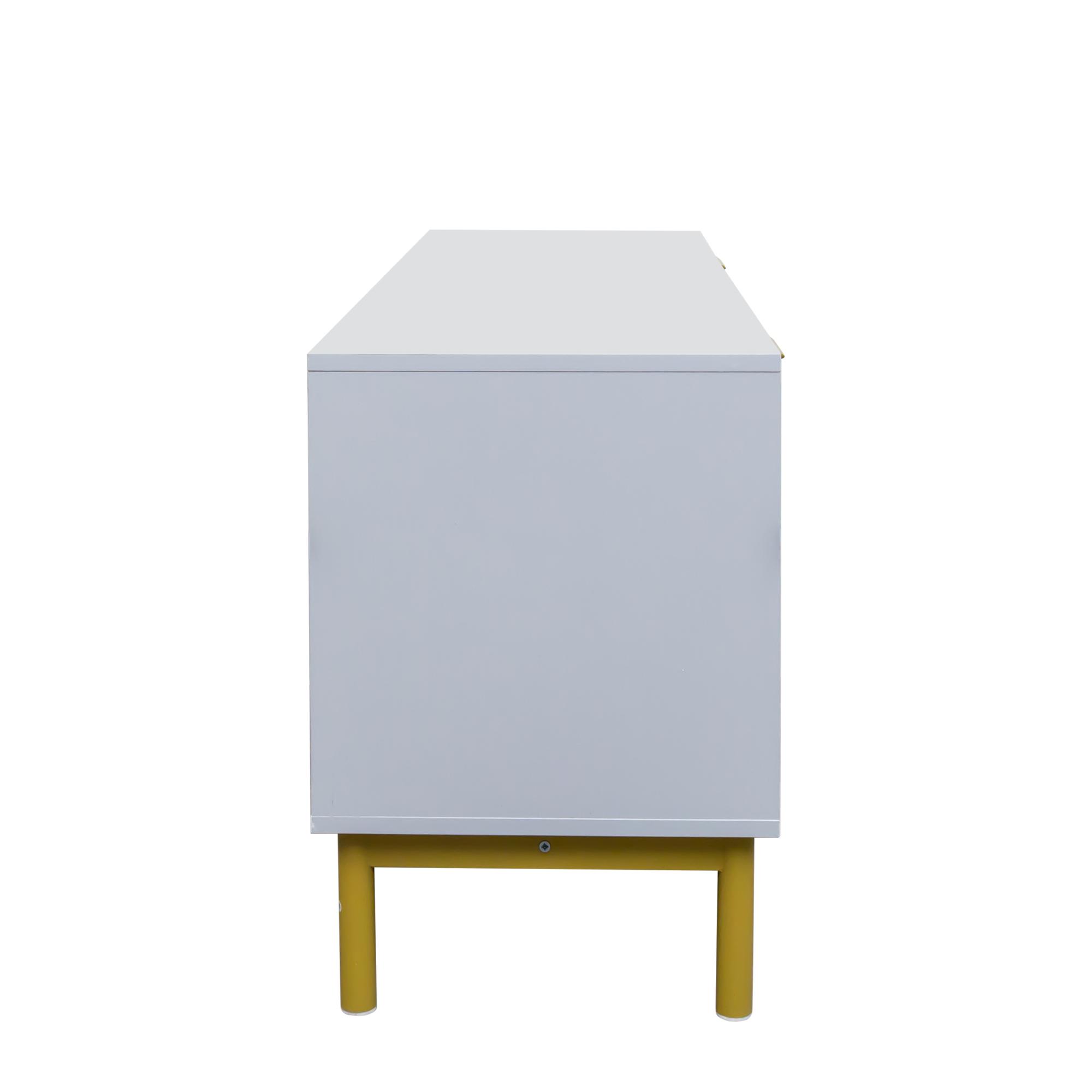 Product photograph of Ridged Grey And Gold Storage Tv Unit from Choice Furniture Superstore.
