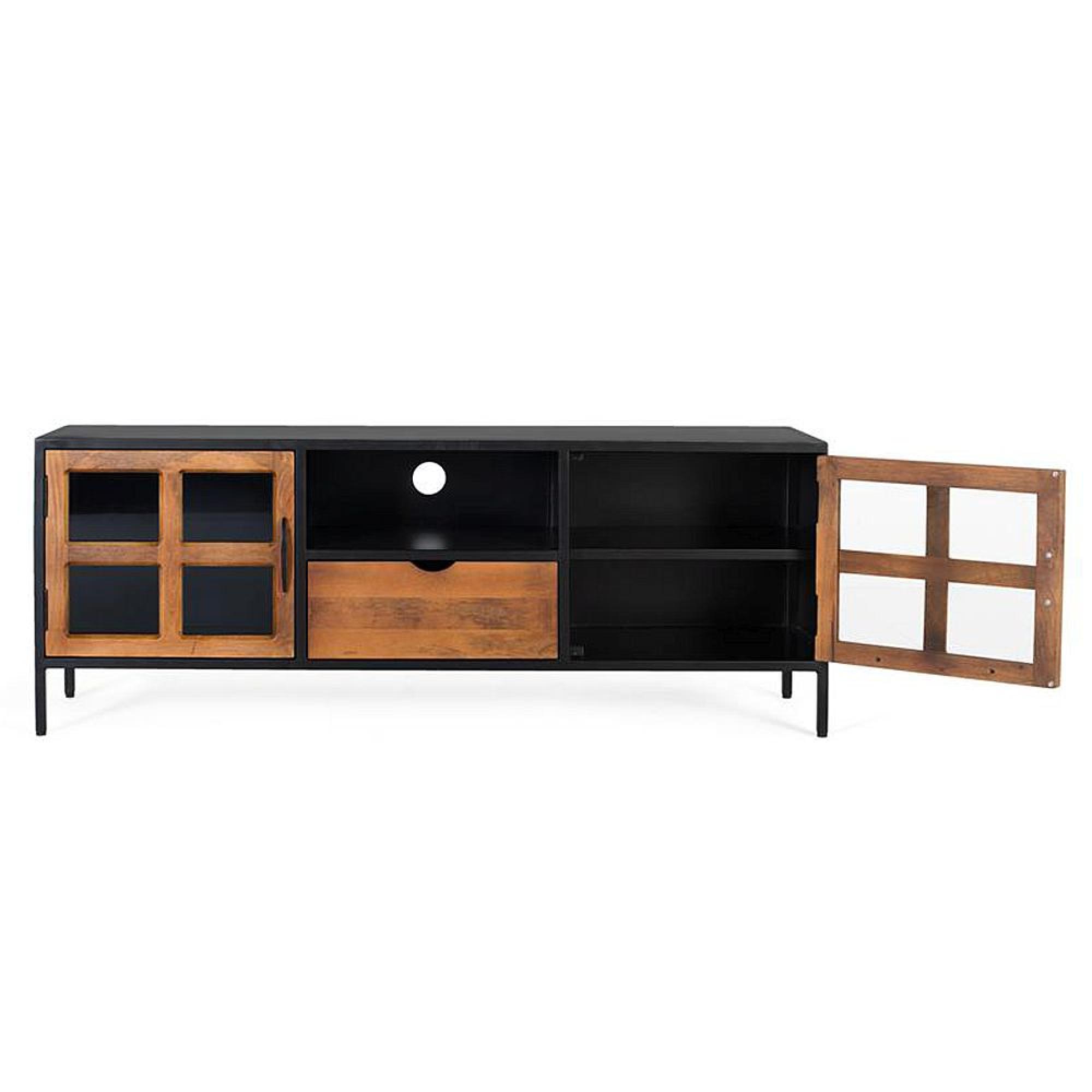 Product photograph of Ryder Industrial Mango Wood And Metal 1 Drawer Tv Unit from Choice Furniture Superstore.