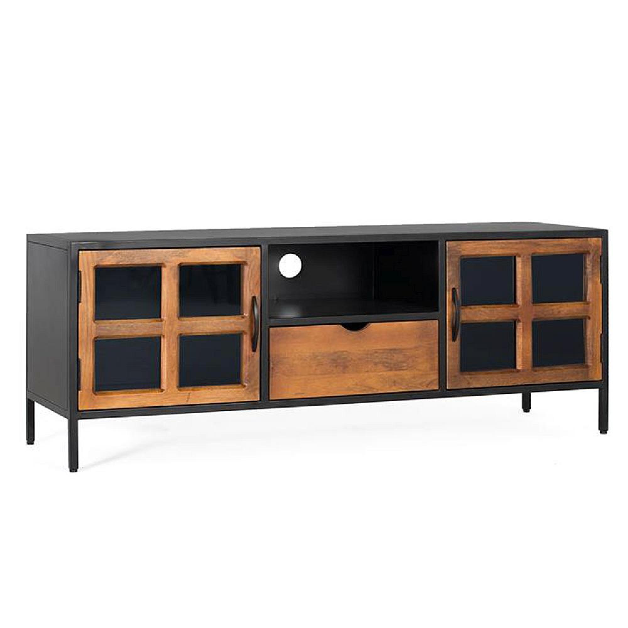 Product photograph of Ryder Industrial Mango Wood And Metal 1 Drawer Tv Unit from Choice Furniture Superstore.