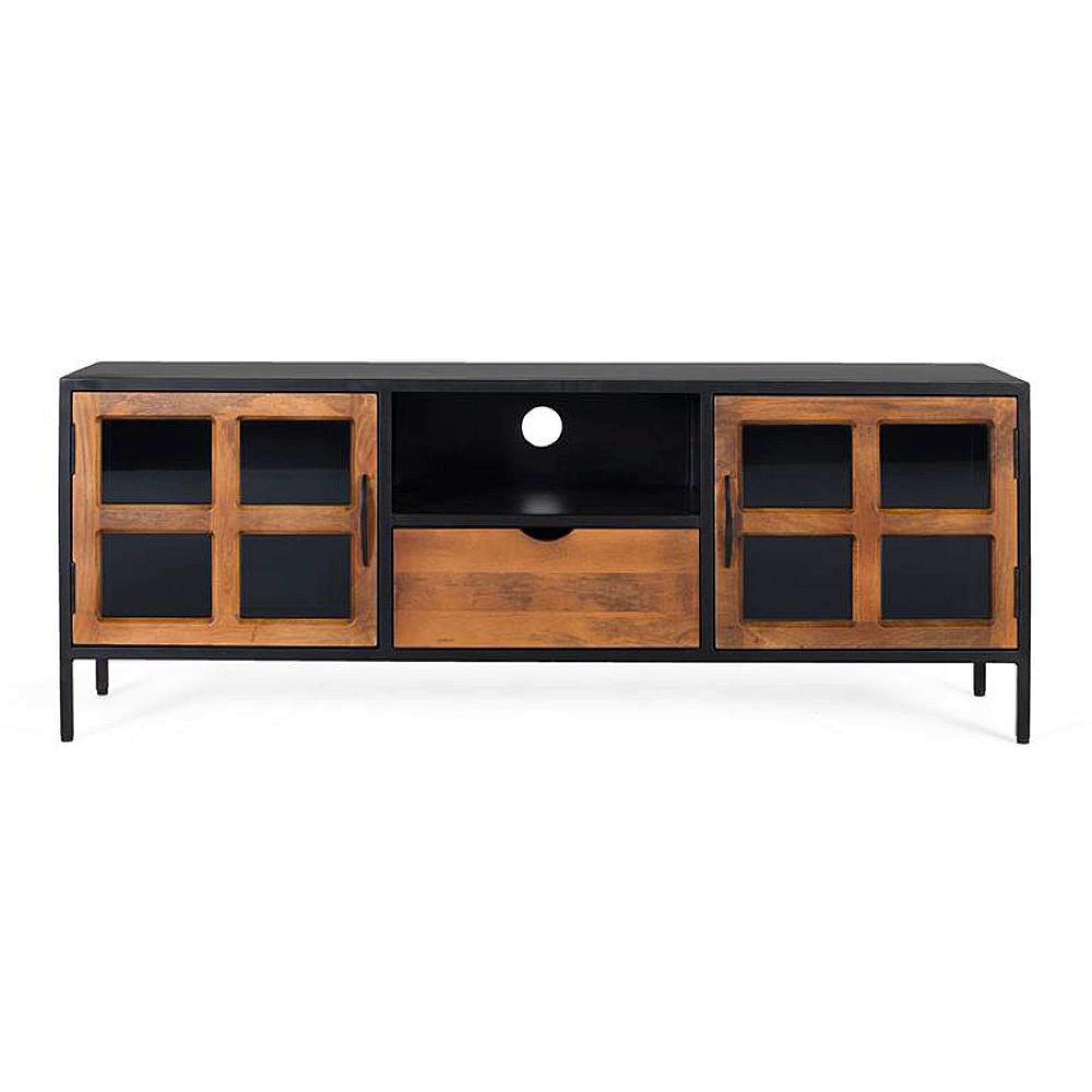 Product photograph of Ryder Industrial Mango Wood And Metal 1 Drawer Tv Unit from Choice Furniture Superstore.