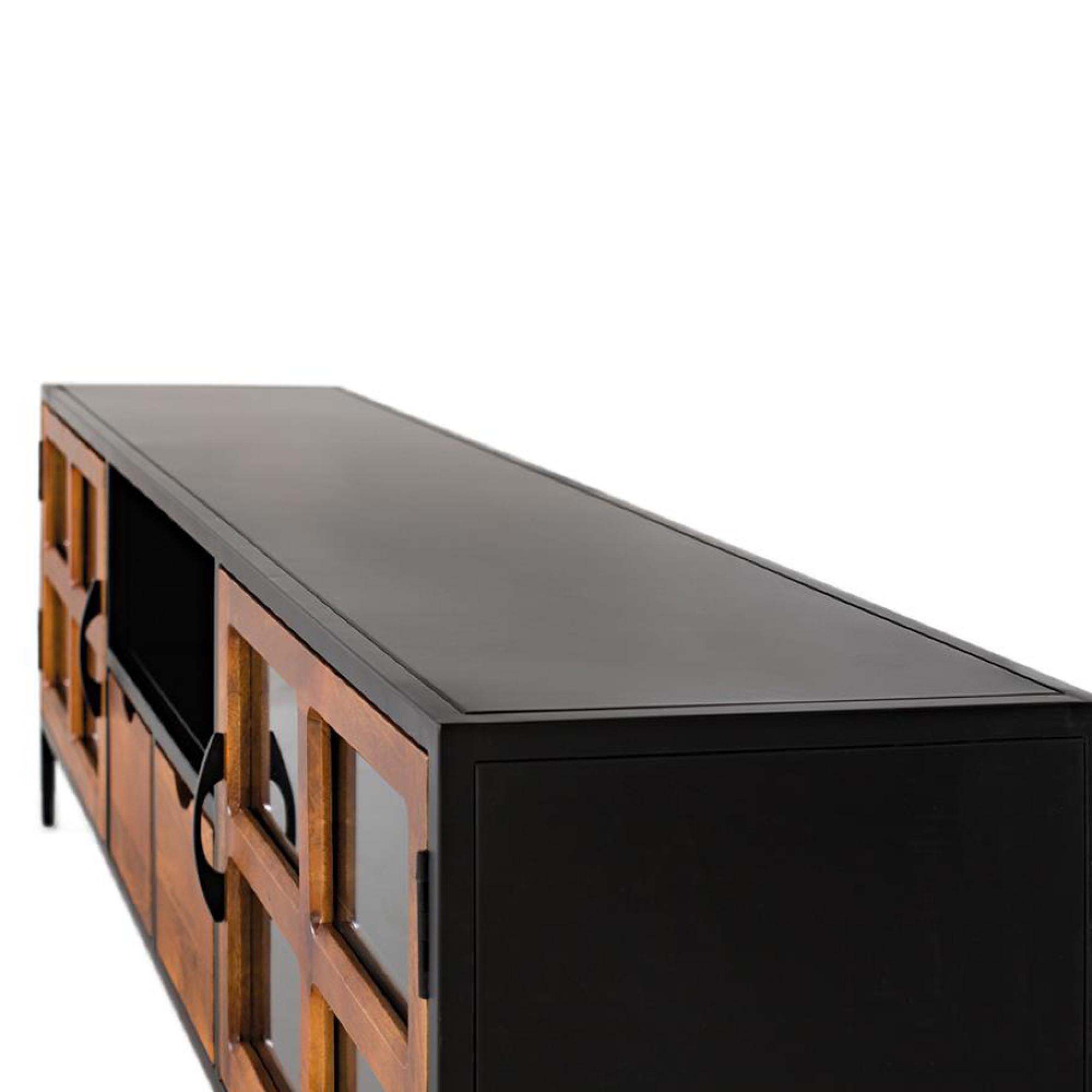 Product photograph of Ryder Industrial Mango Wood And Metal 2 Drawer Tv Unit from Choice Furniture Superstore.