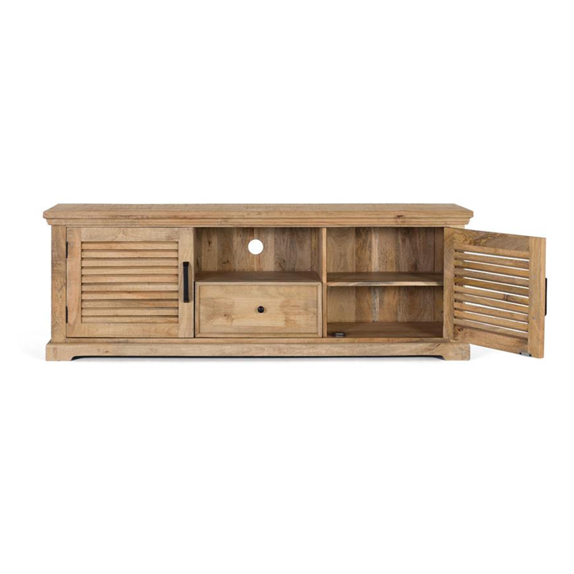 Product photograph of Jaylene Mango Wood Storage Tv Unit from Choice Furniture Superstore.
