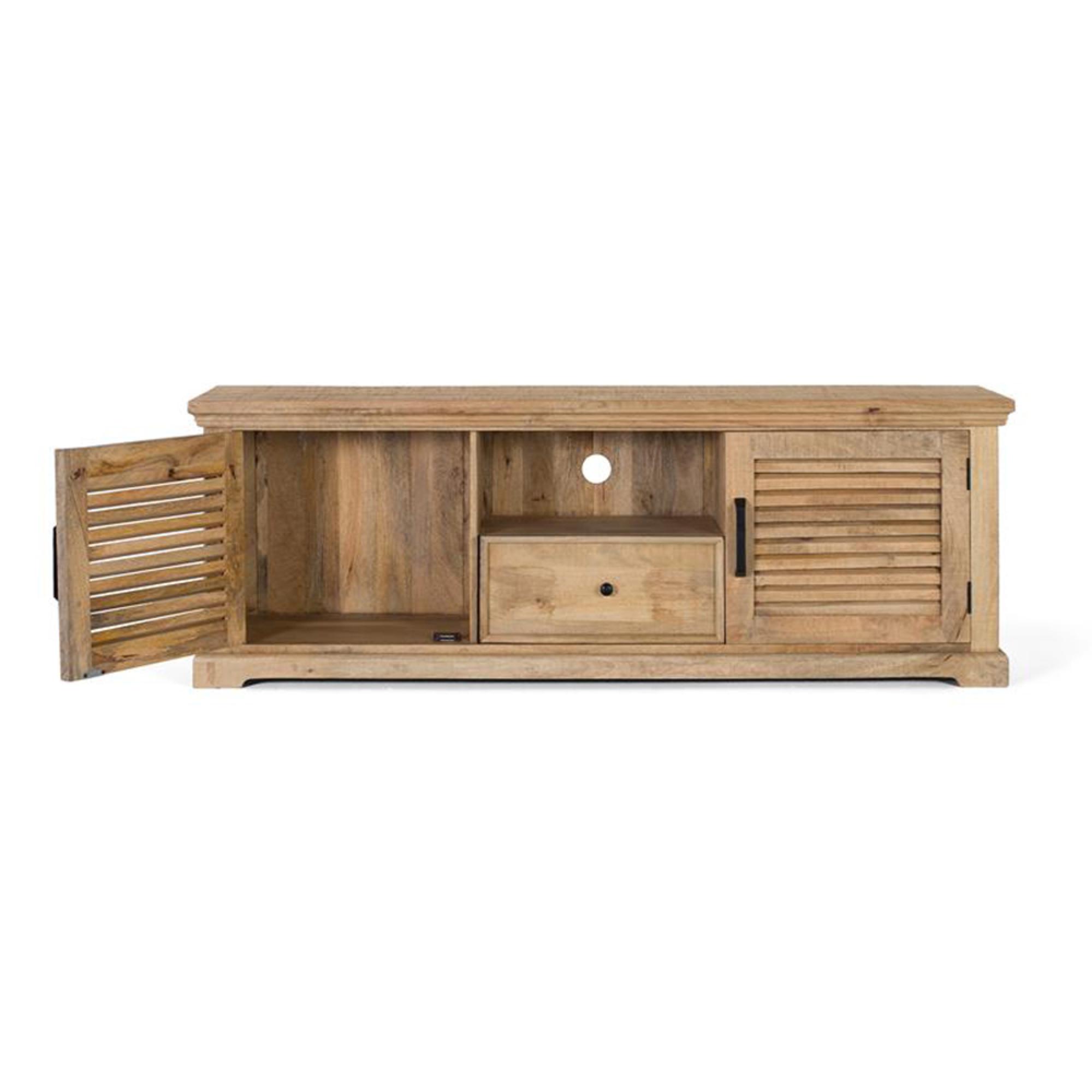 Product photograph of Jaylene Mango Wood Storage Tv Unit from Choice Furniture Superstore.