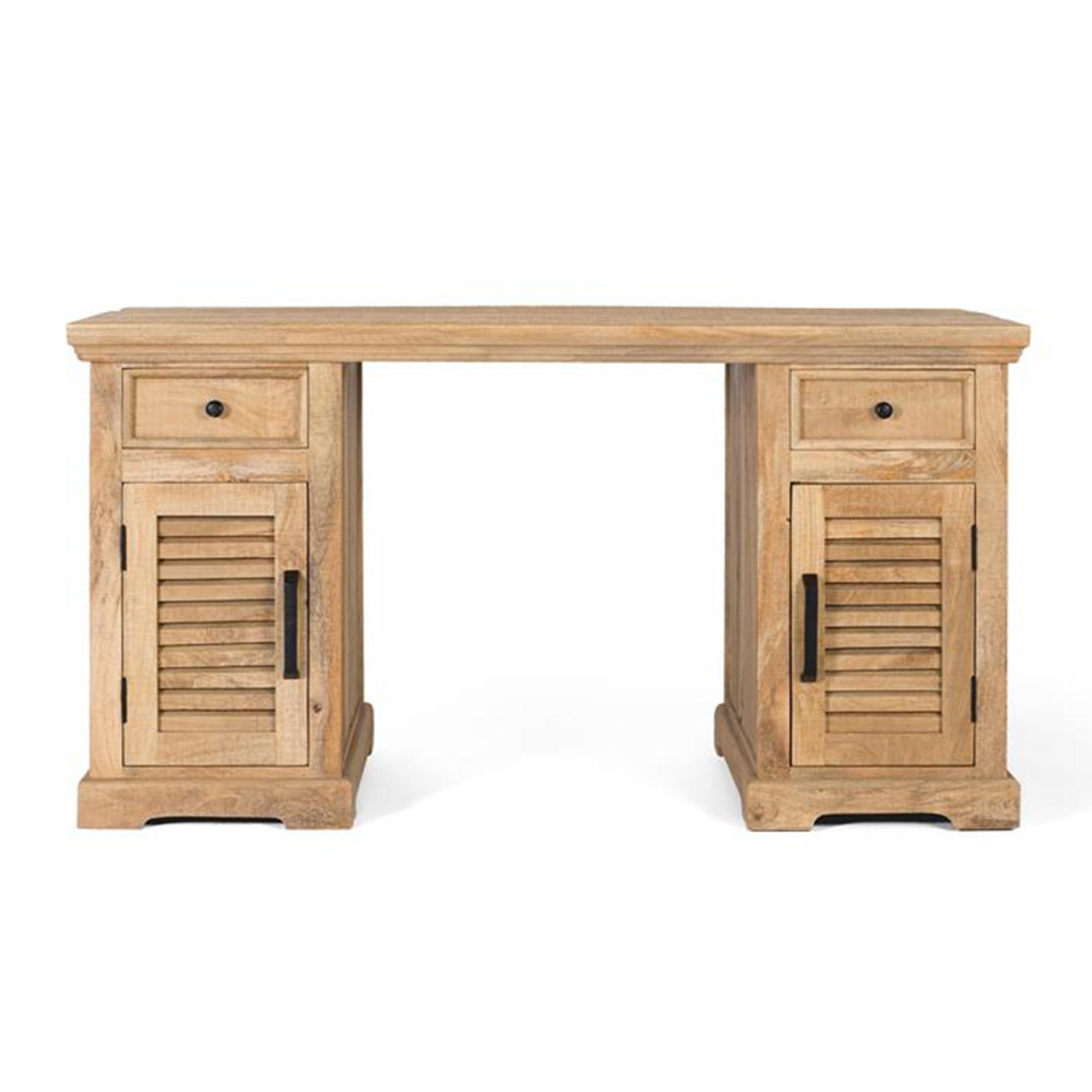 Product photograph of Jaylene Mango Wood Double Pedestal Desk from Choice Furniture Superstore.