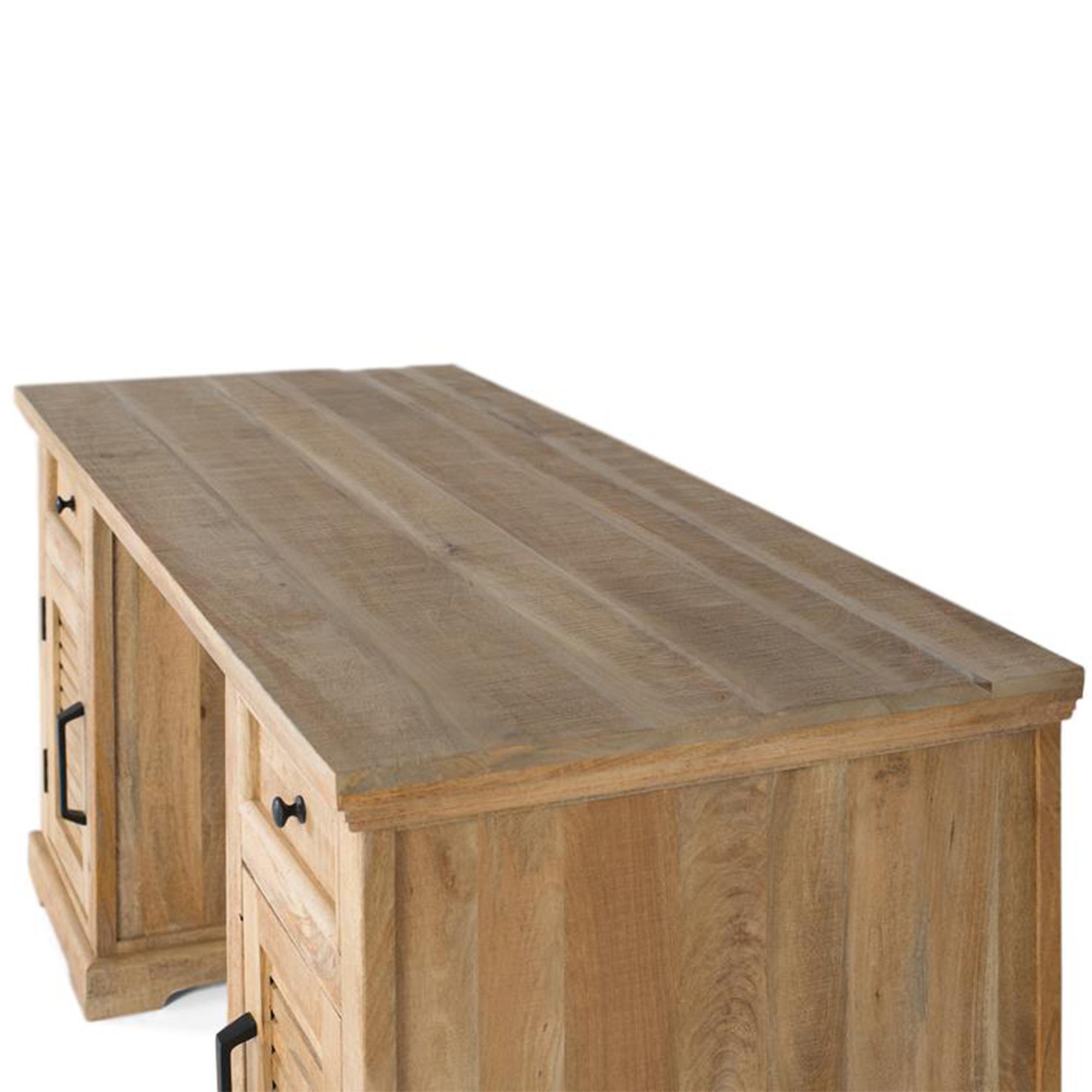Product photograph of Jaylene Mango Wood Double Pedestal Desk from Choice Furniture Superstore.