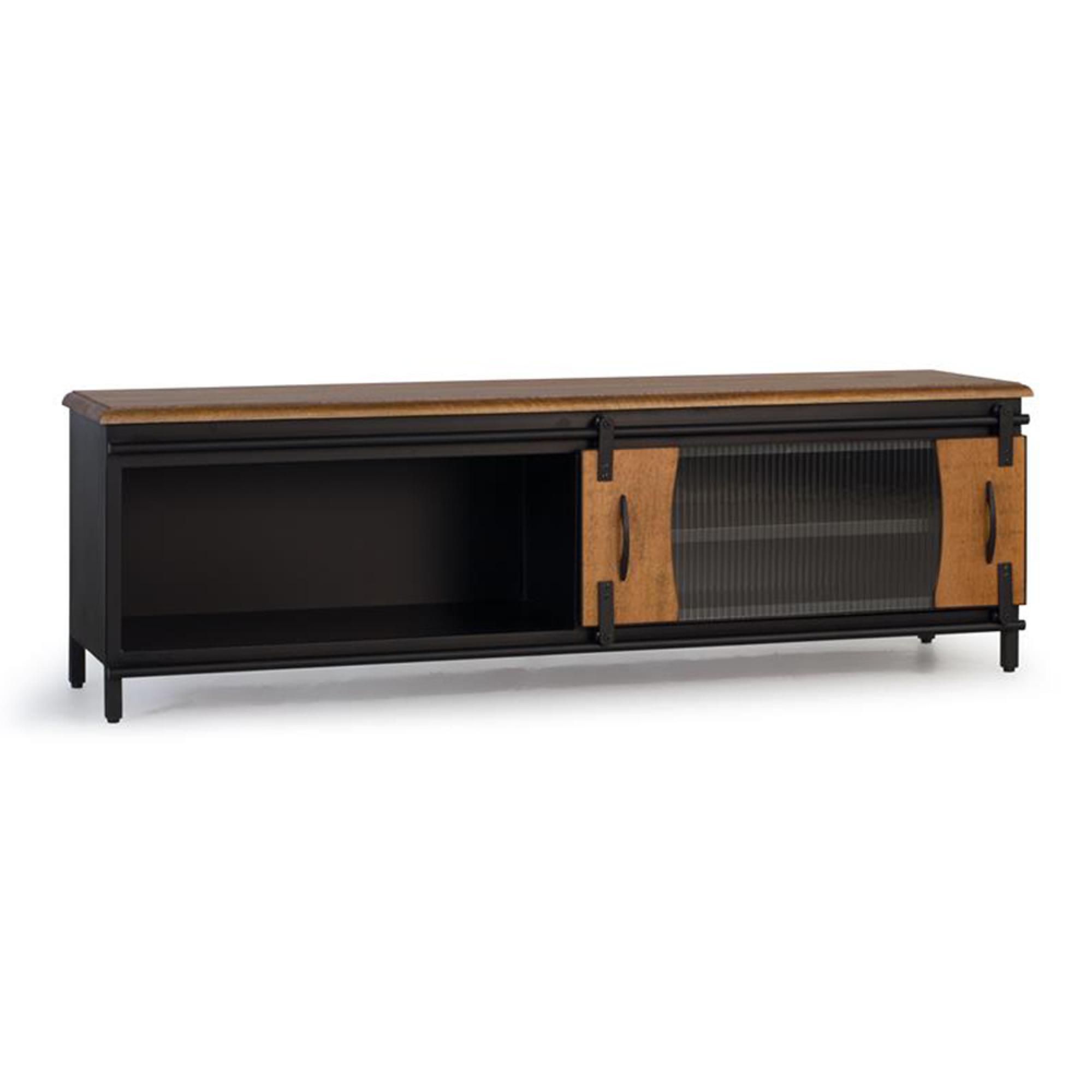 Product photograph of Ballinger Industrial Mango Wood And Metal Storage Tv Unit from Choice Furniture Superstore.