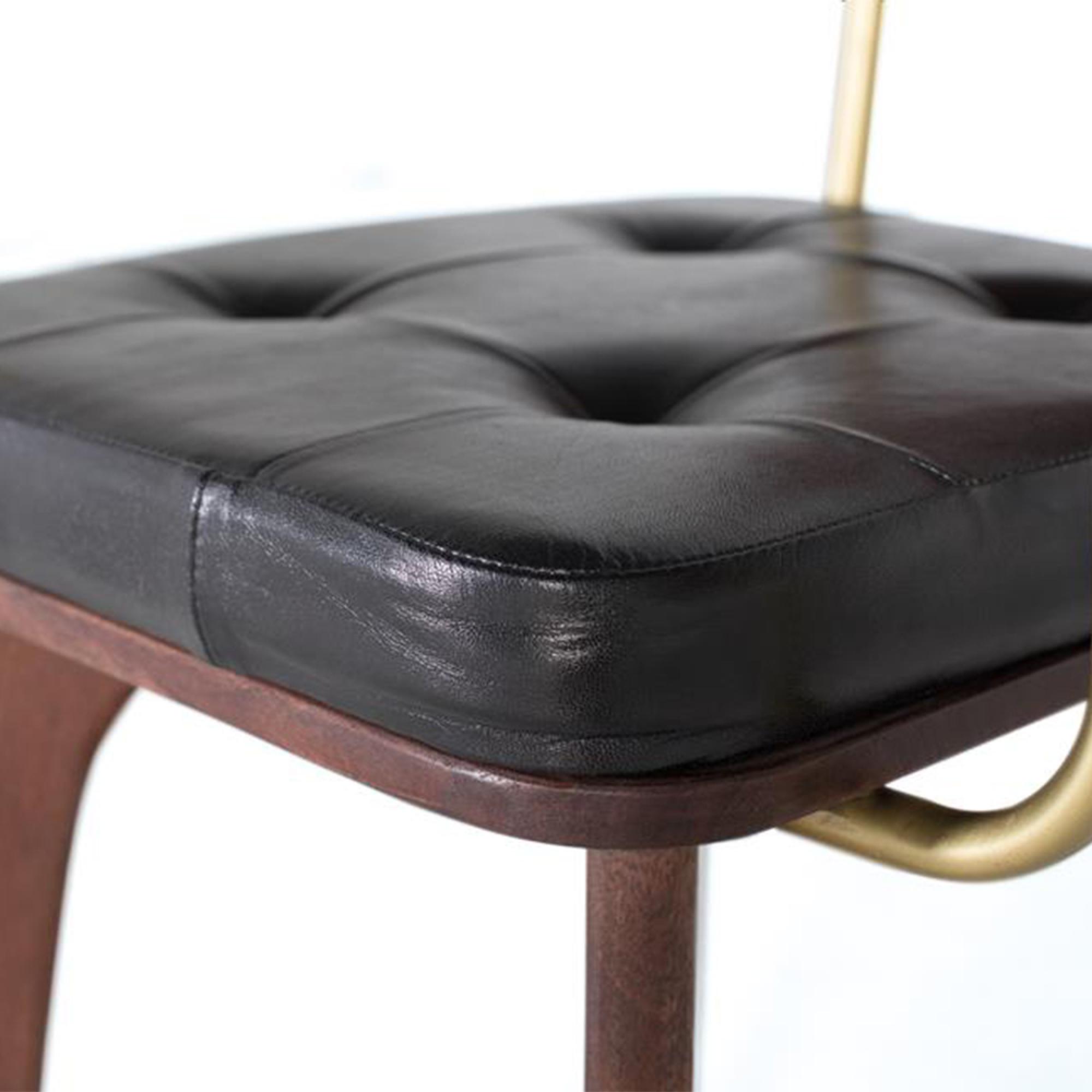 Product photograph of Set Of 2 Royersford Mango Wood And Black Leather Padded Dining Armchair from Choice Furniture Superstore.