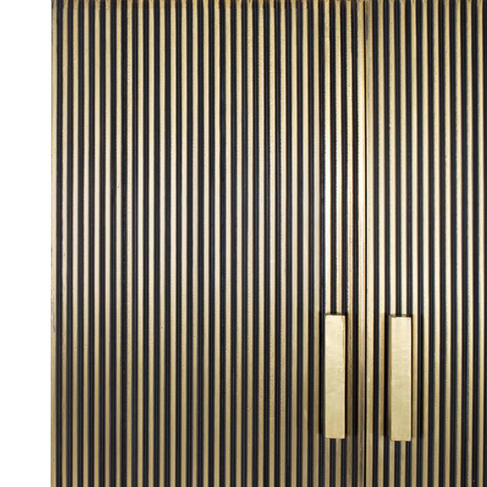 Product photograph of Stephen Brass Ribbed 2 Door Cupboard from Choice Furniture Superstore.