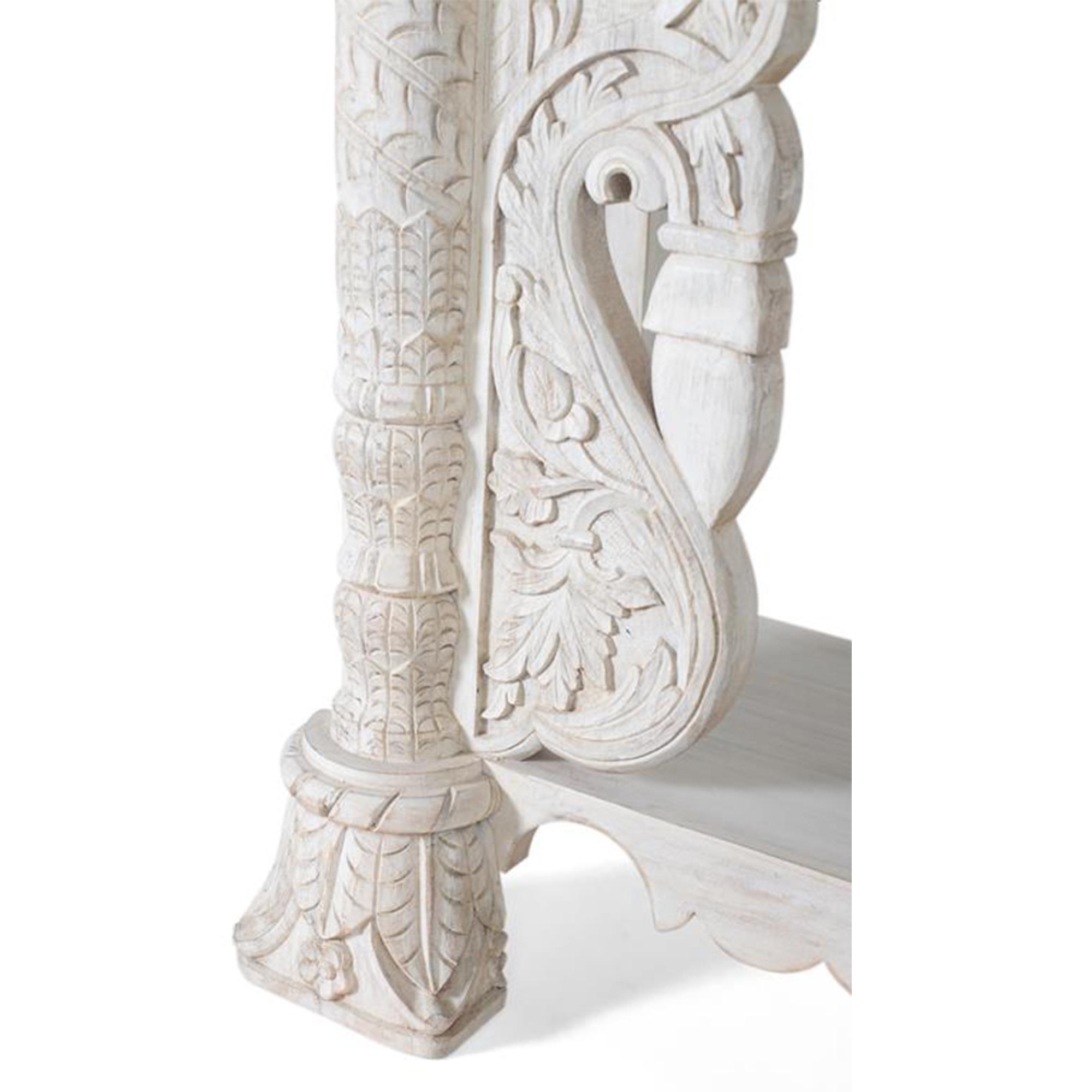 Product photograph of Lomax Antique White Mango Wood Console Table from Choice Furniture Superstore.