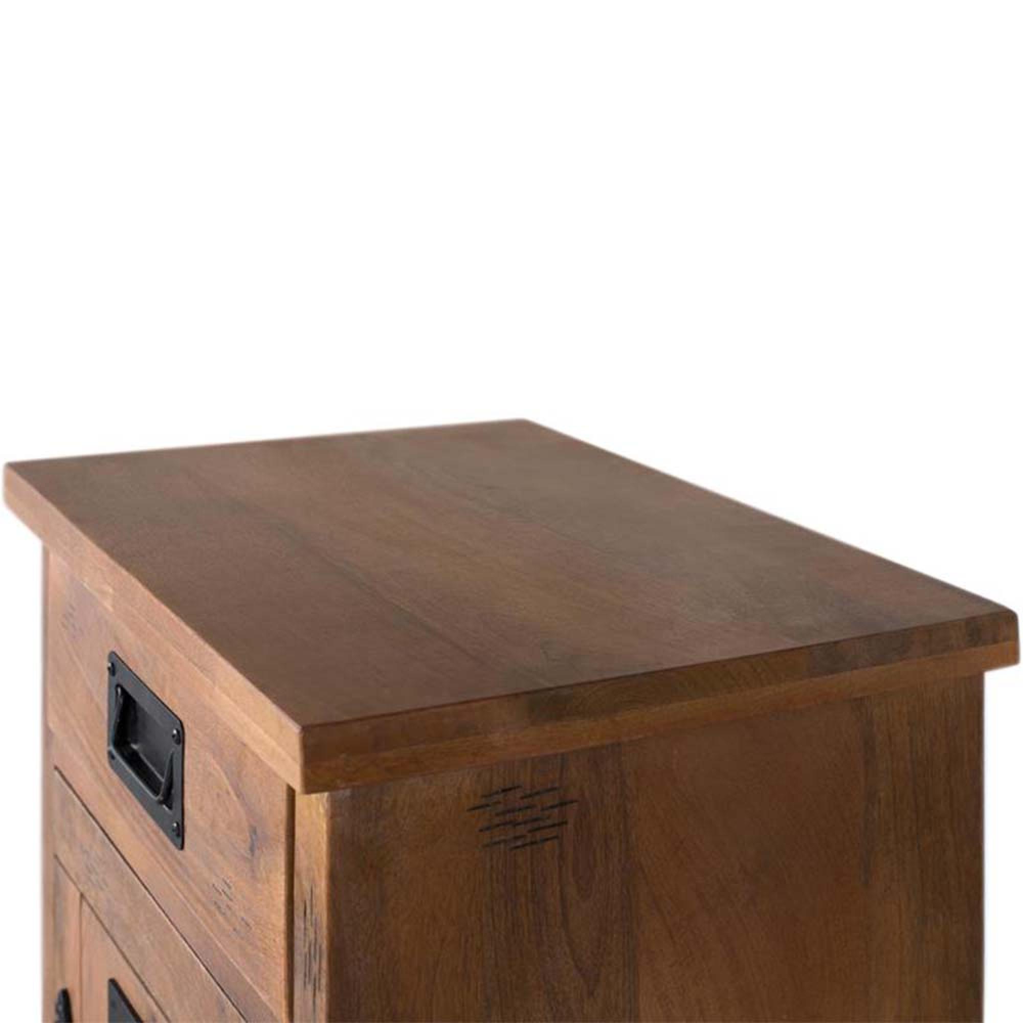 Product photograph of Iron Works Industrial Mango Wood 1 Door Bedside Cabinet from Choice Furniture Superstore.