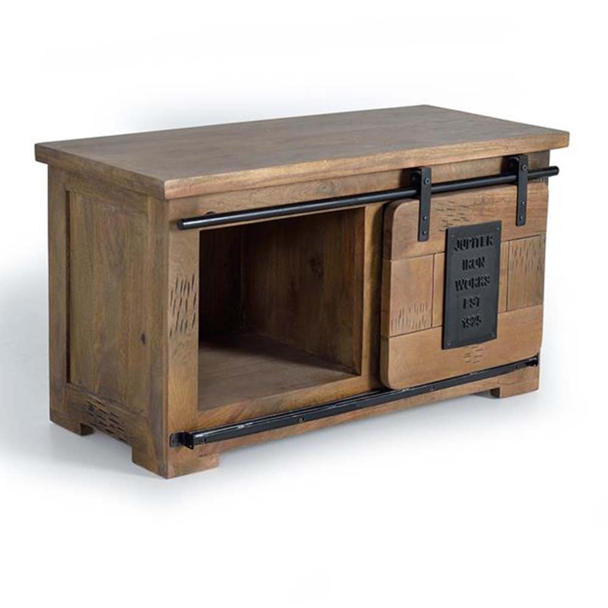 Product photograph of Iron Works Industrial Mango Wood Small 90cm Tv Unit from Choice Furniture Superstore.