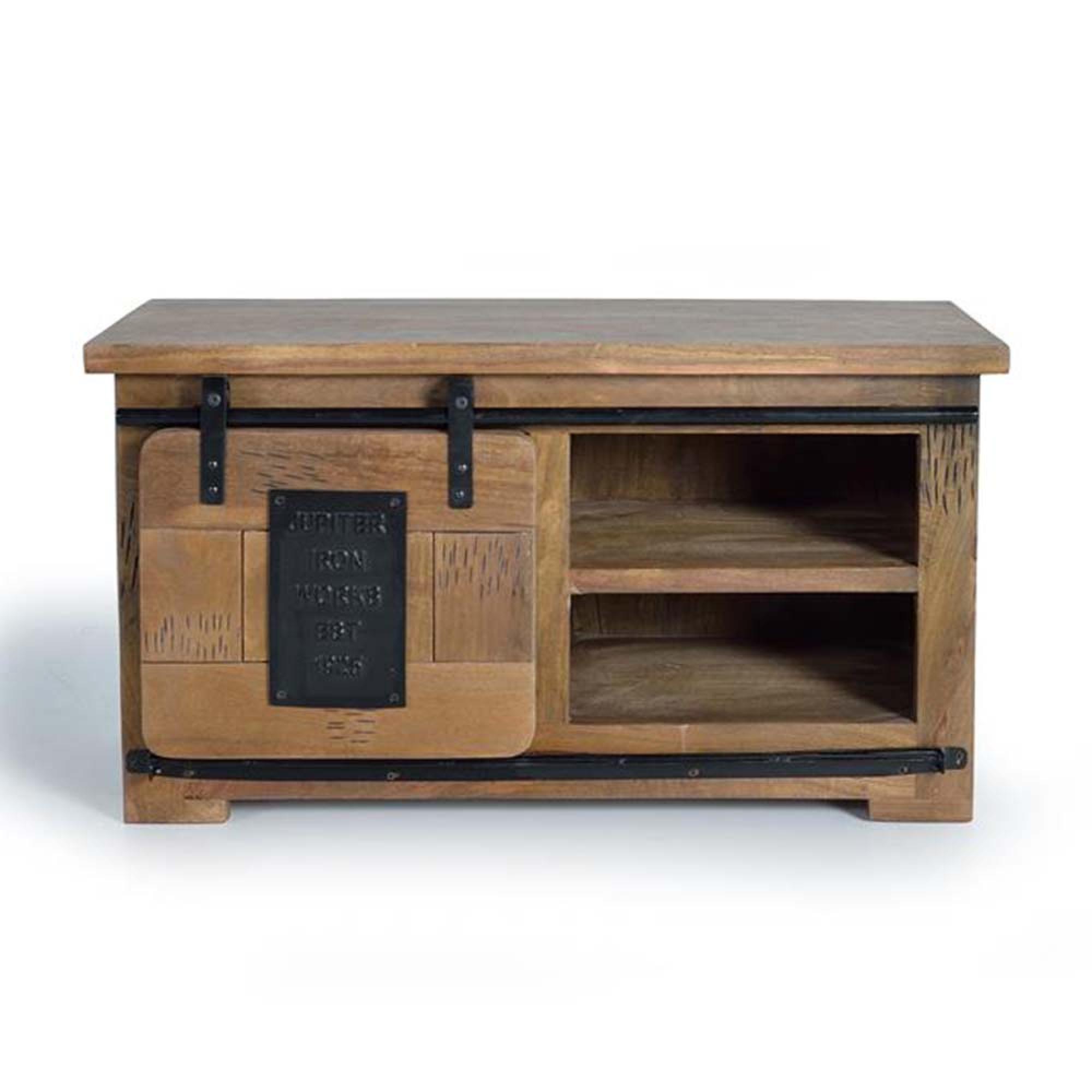 Product photograph of Iron Works Industrial Mango Wood Small 90cm Tv Unit from Choice Furniture Superstore.