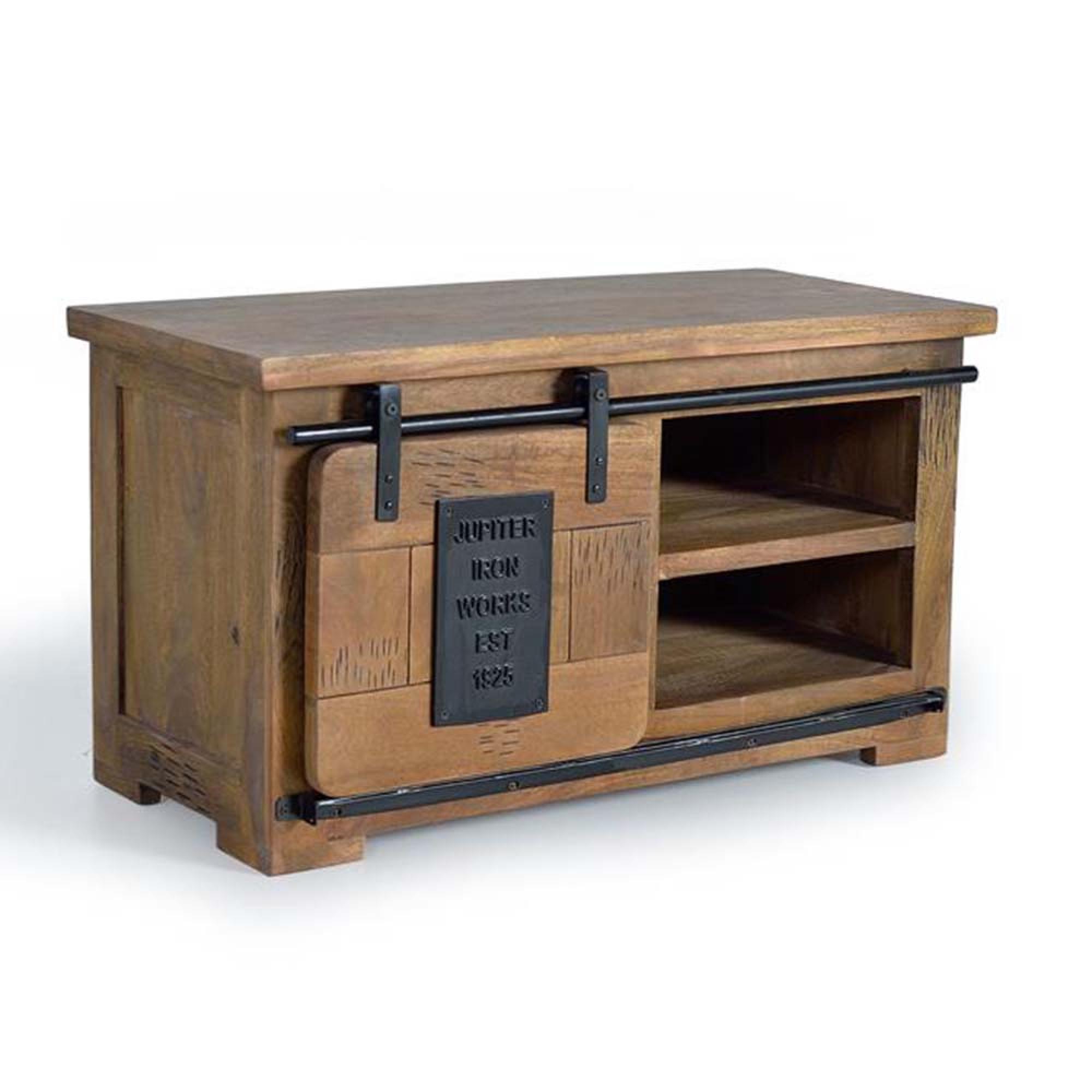 Product photograph of Iron Works Industrial Mango Wood Small 90cm Tv Unit from Choice Furniture Superstore.